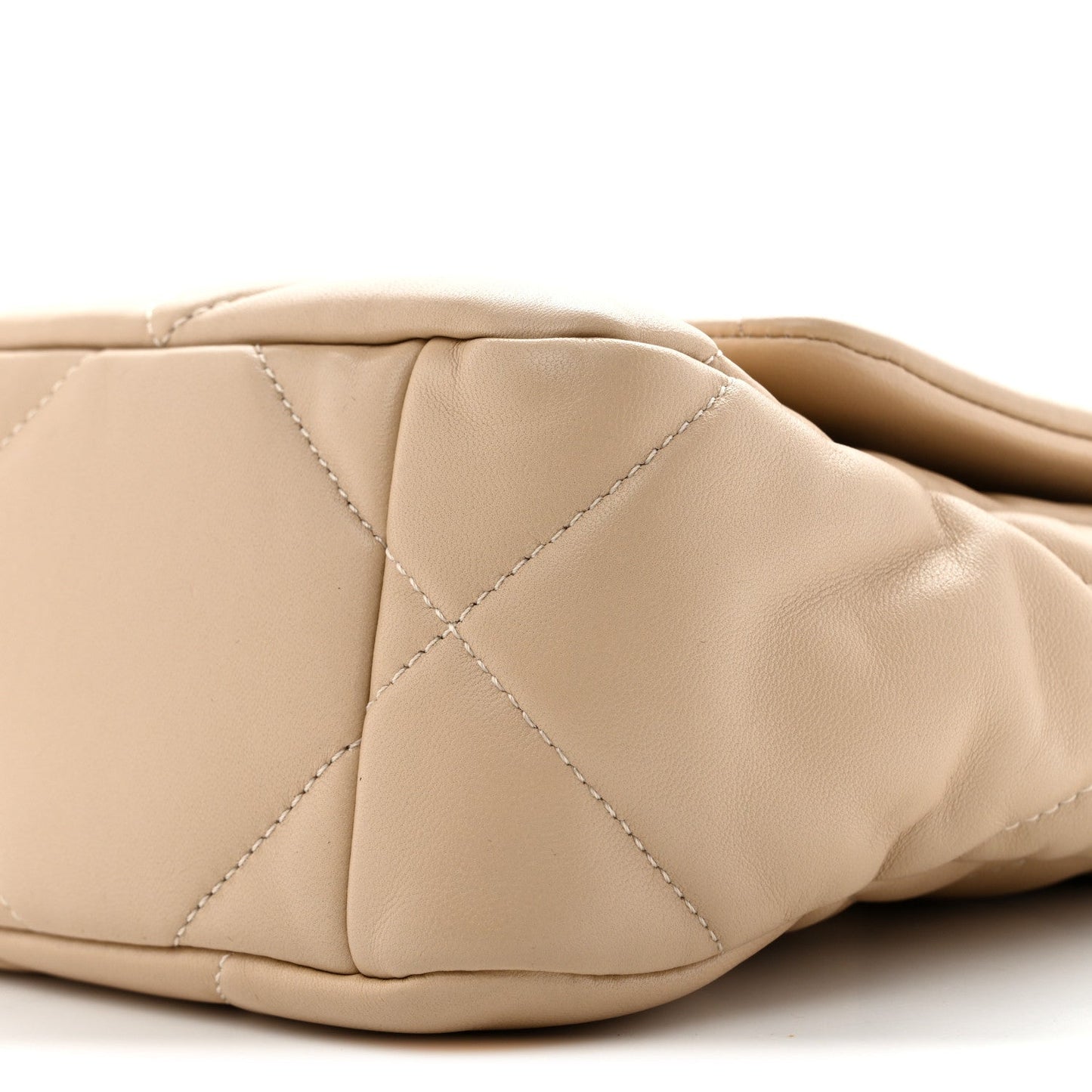 Lambskin Quilted Medium Chanel 19 Flap Beige