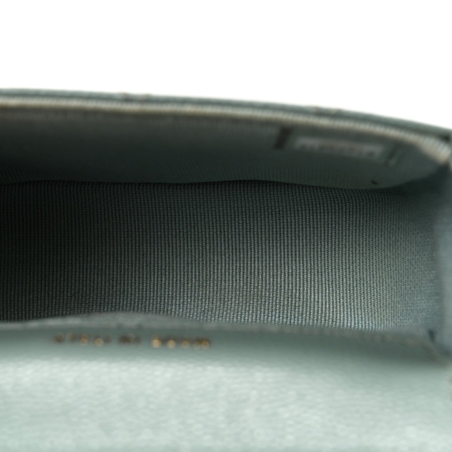 Caviar Quilted Mini Clutch With Chain Light Green