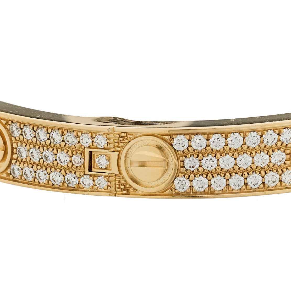18K Yellow Gold Diamond LOVE Paved Bracelet 18