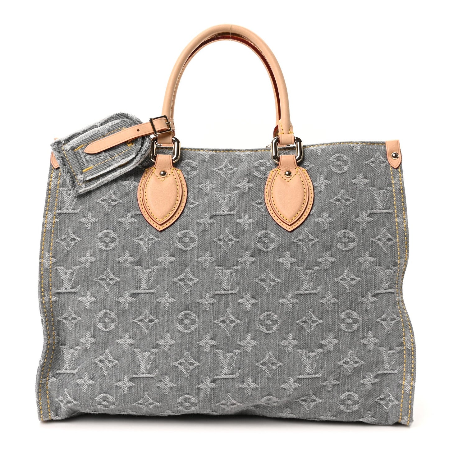 Monogram Denim Onthego MM Washed Gray
