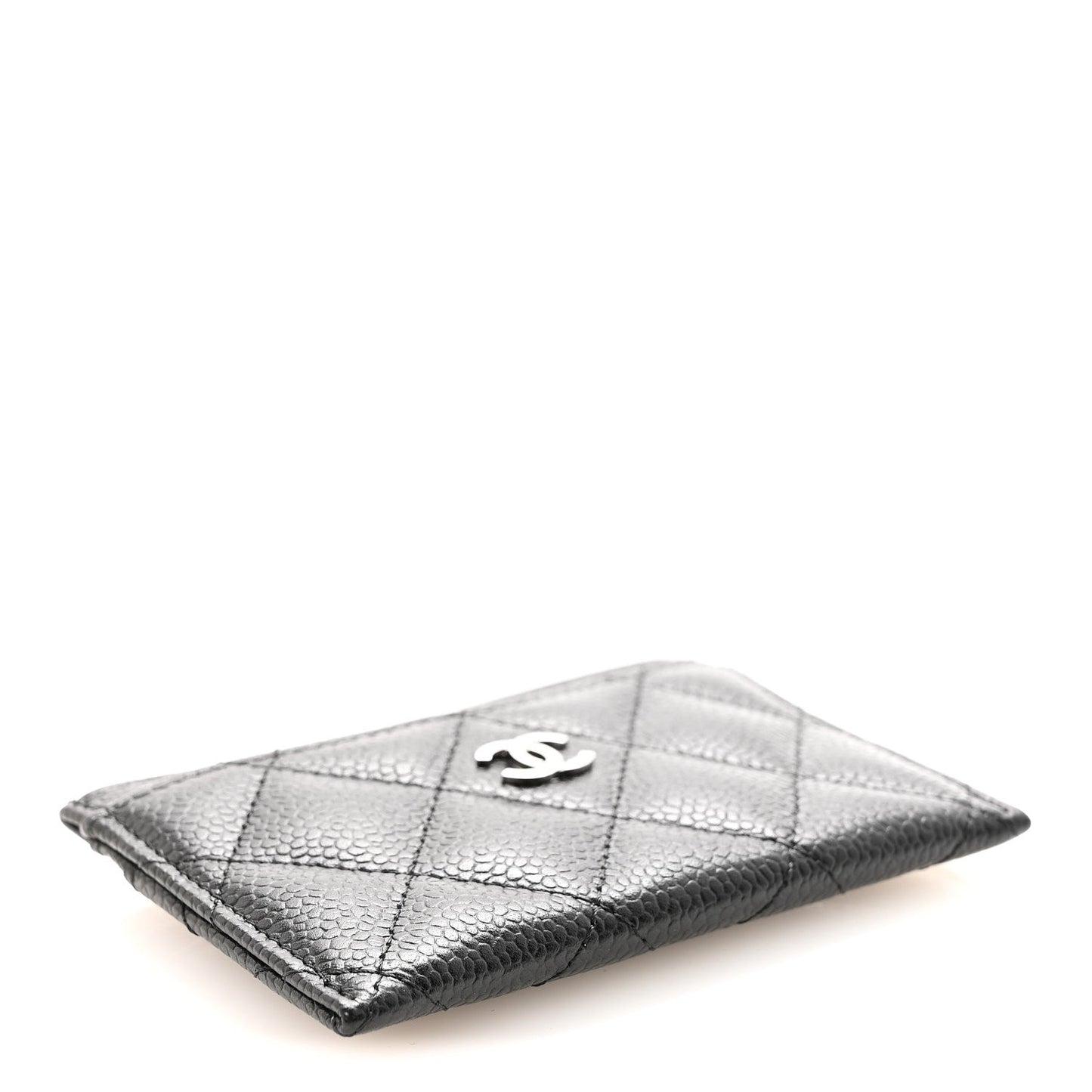 Caviar Quilted Card Holder Black