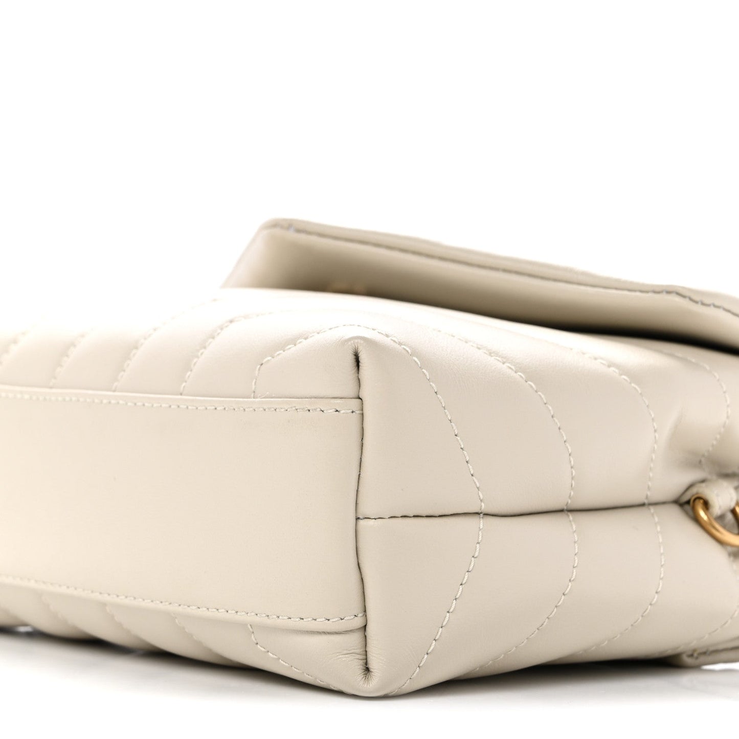 Calfskin Y Quilted Monogram Toy Loulou Crossbody Bag Blanc Vintage