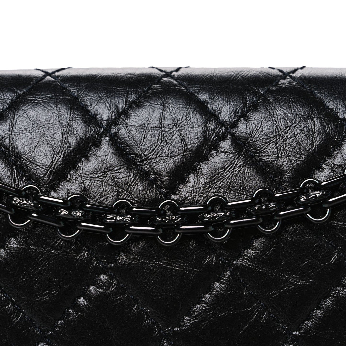 Aged Calfskin Quilted 2.55 Reissue 225 Flap  So Black