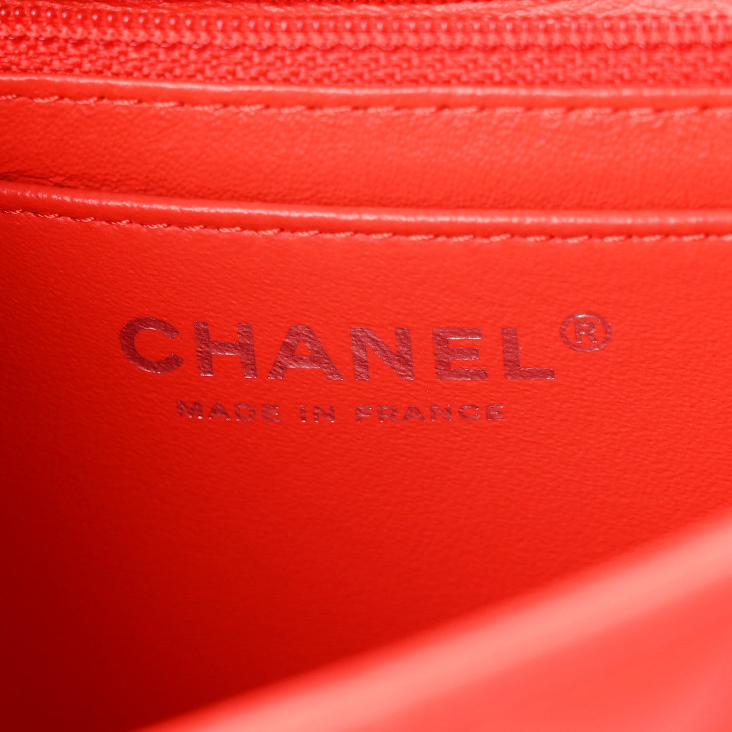 Lambskin Quilted Mini Rectangular Flap Red