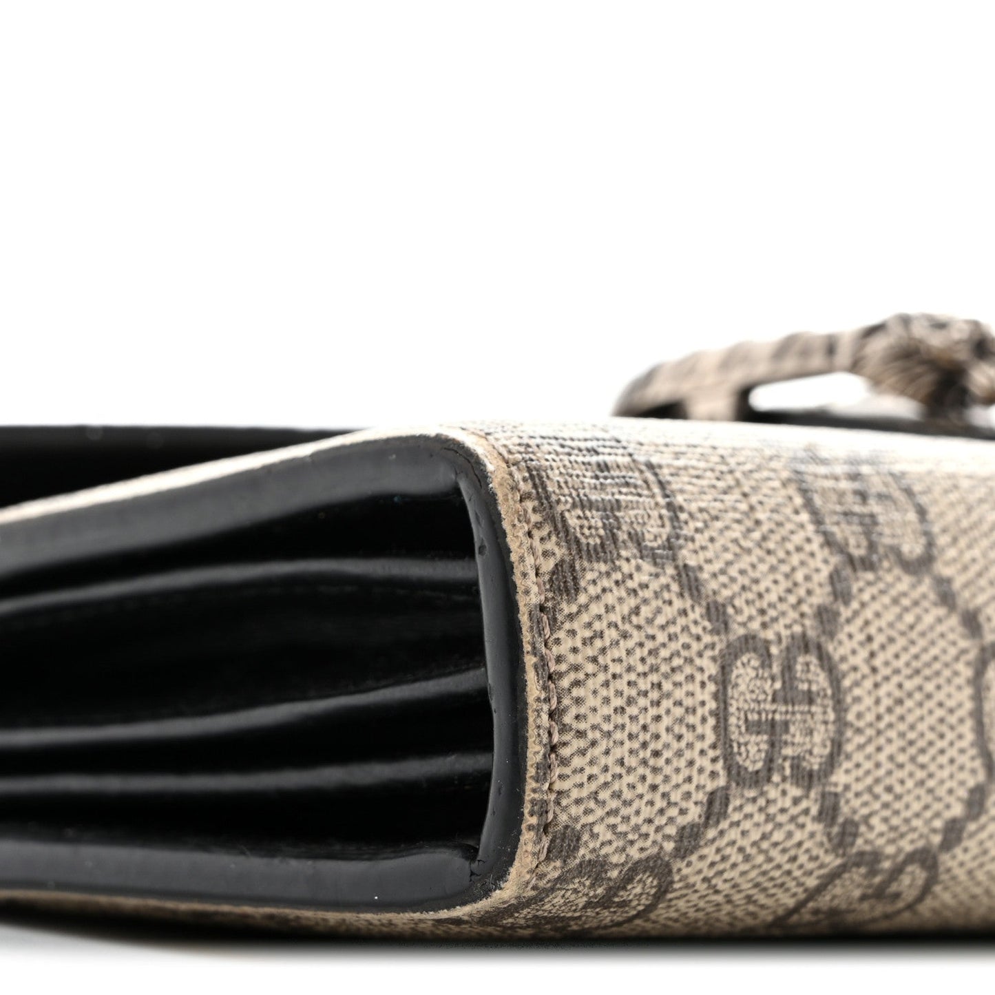 GG Supreme Monogram Mini Dionysus Chain Wallet Beige Black