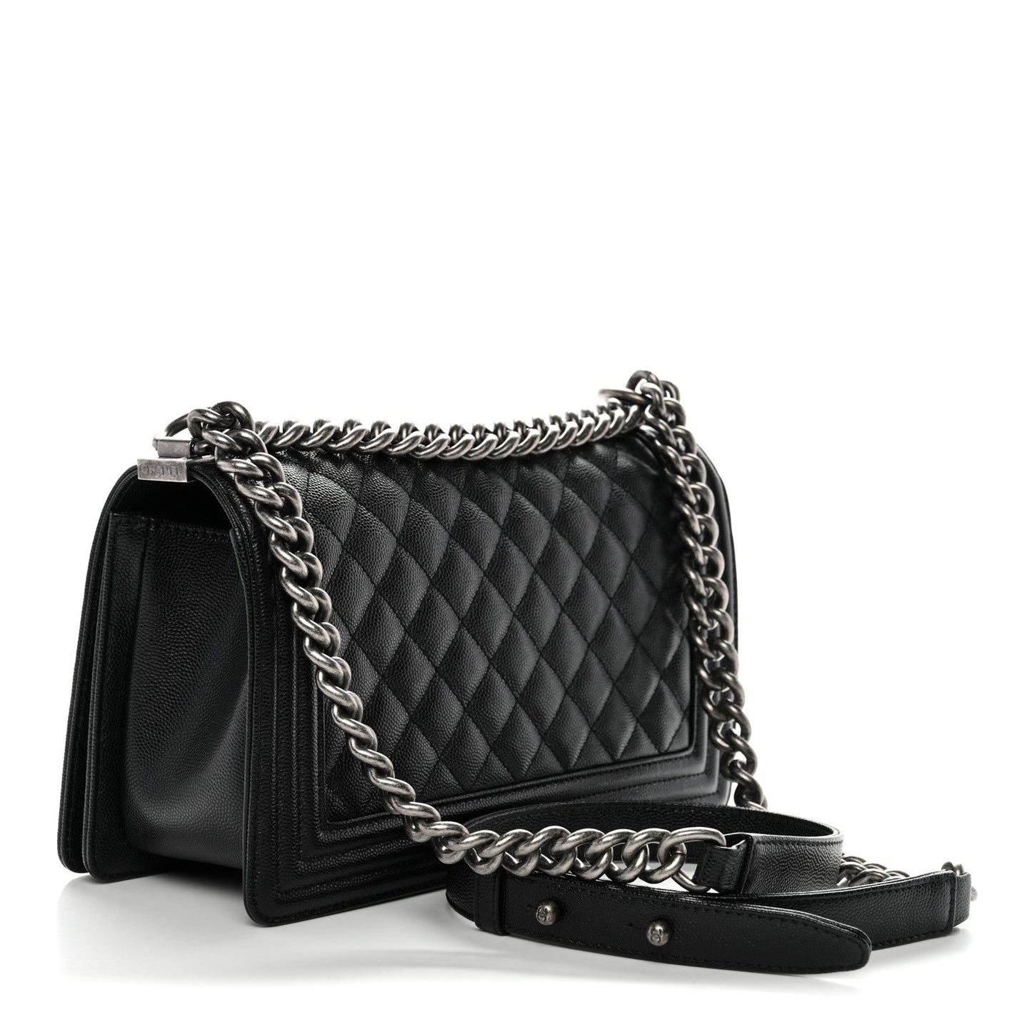 Caviar Quilted Medium Boy Flap Black