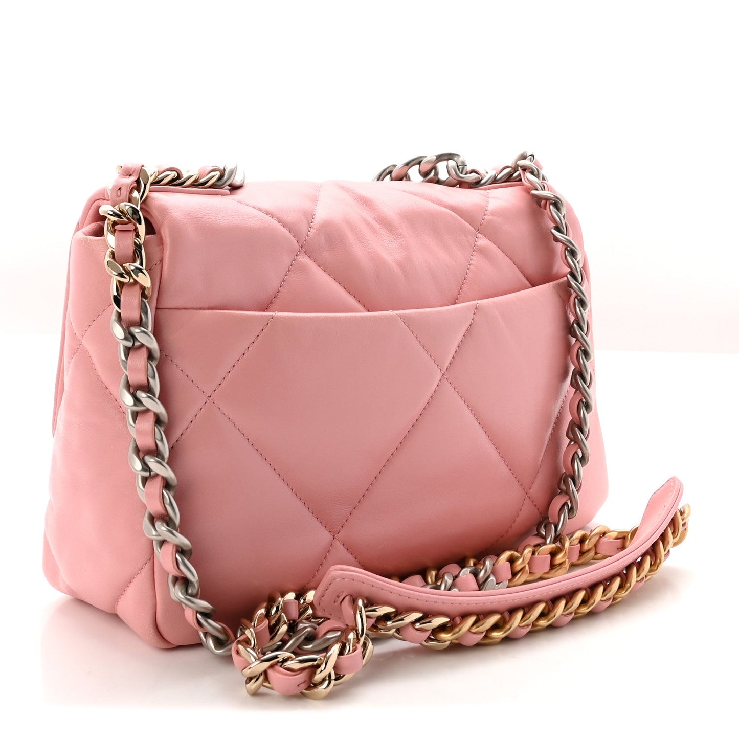 Lambskin Quilted Medium Chanel 19 Flap Light Pink