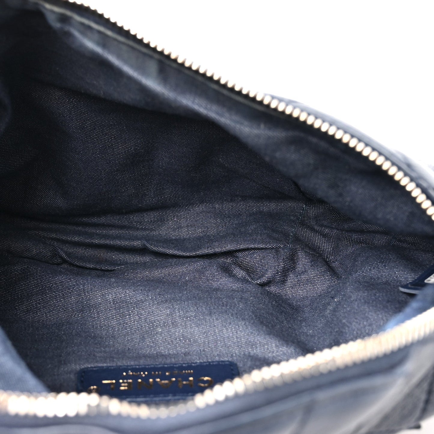 Calfskin Enamel Quilted Waist Bag Navy