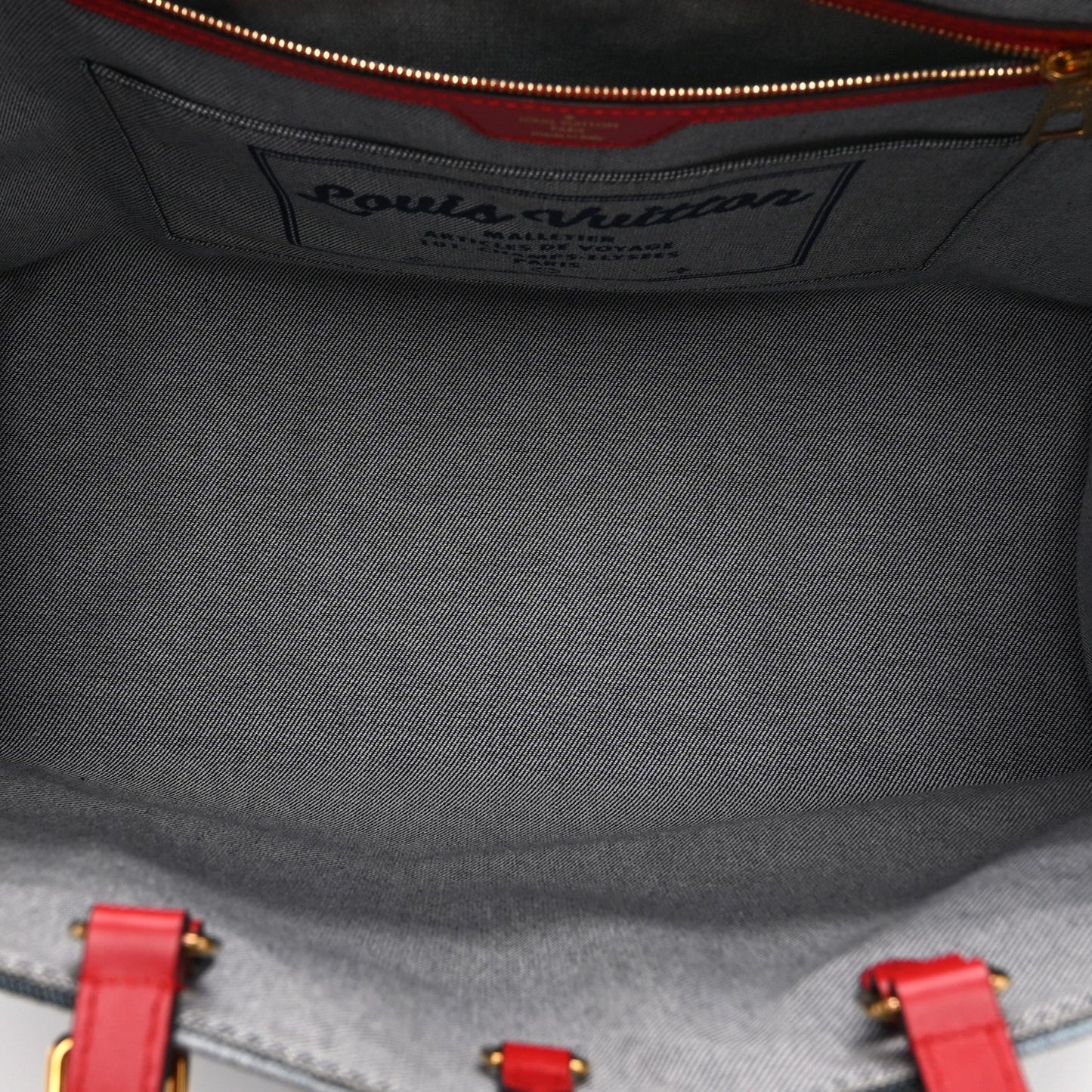 Denim Damier Monogram Onthego Blue Rouge