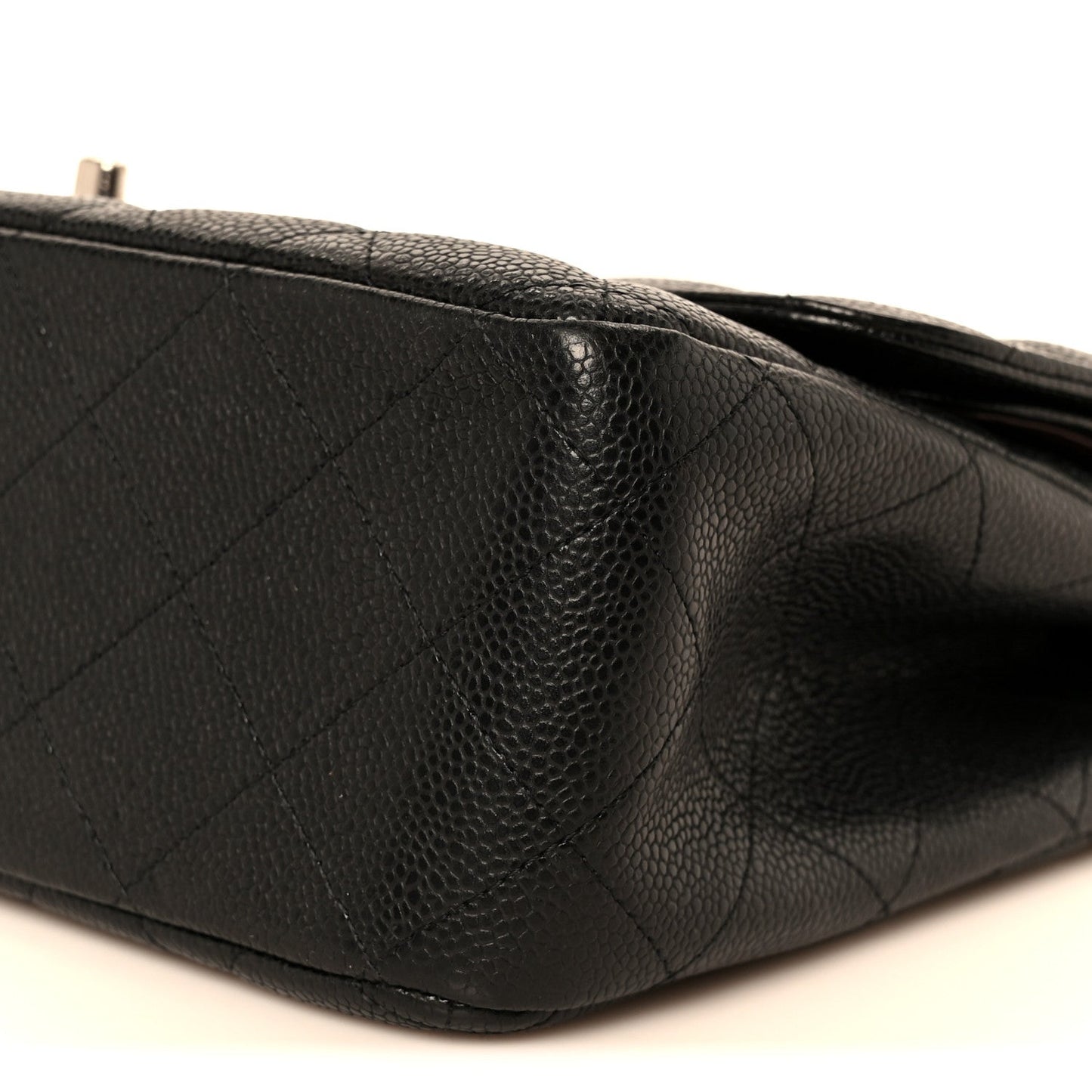 Caviar Quilted Jumbo Double Flap Black