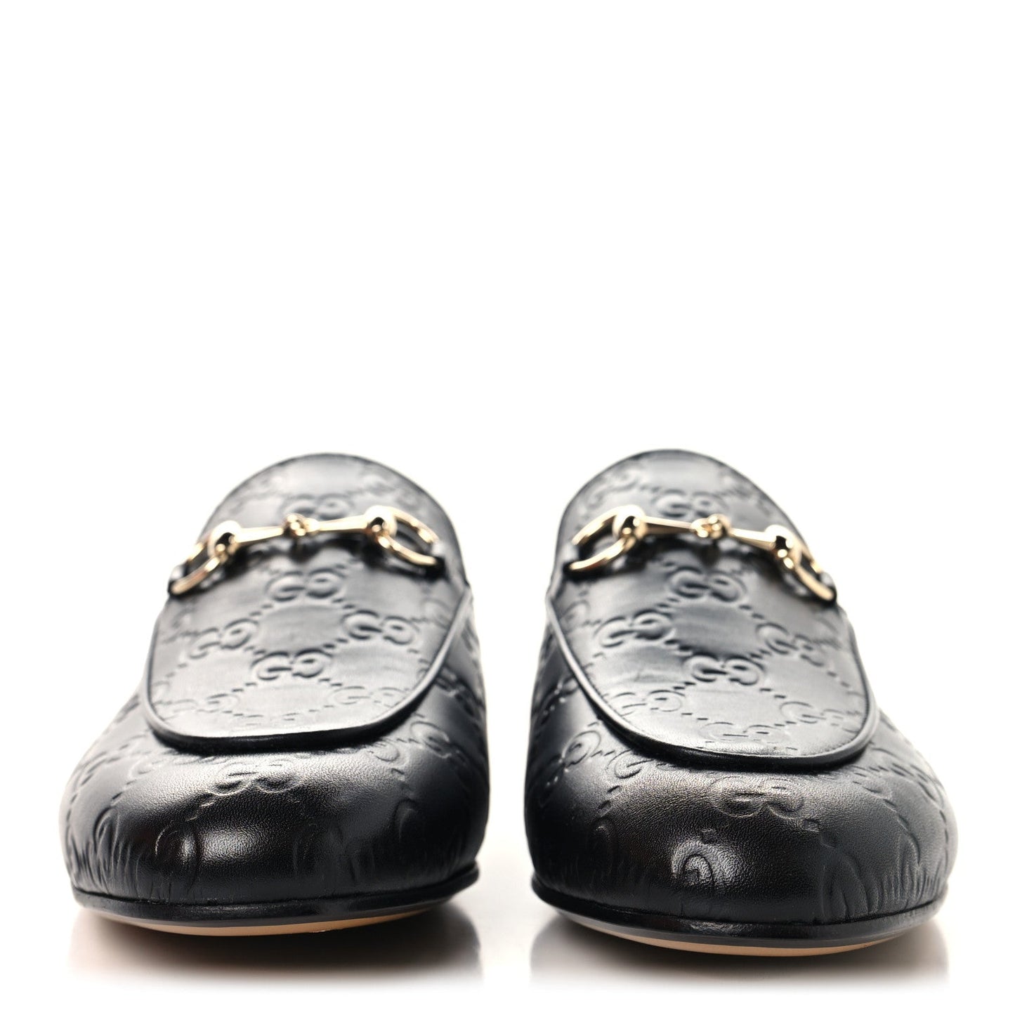 Glamour Calfskin Guccissima Womens Princetown Slippers 37.5 Black