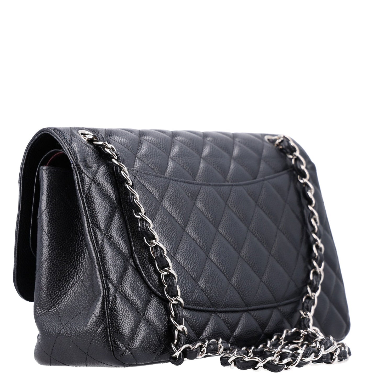 Caviar Quilted Jumbo Double Flap Black
