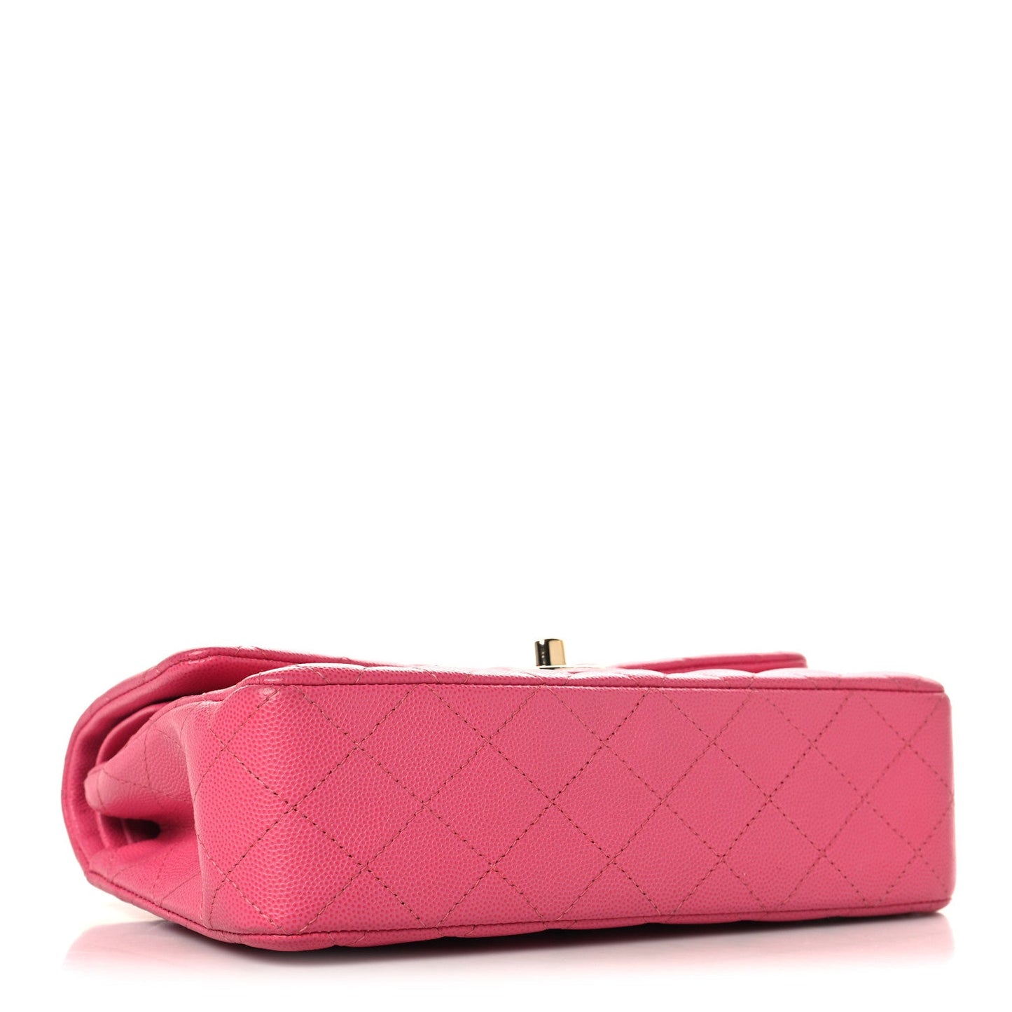 Caviar Quilted Small Double Flap Pink