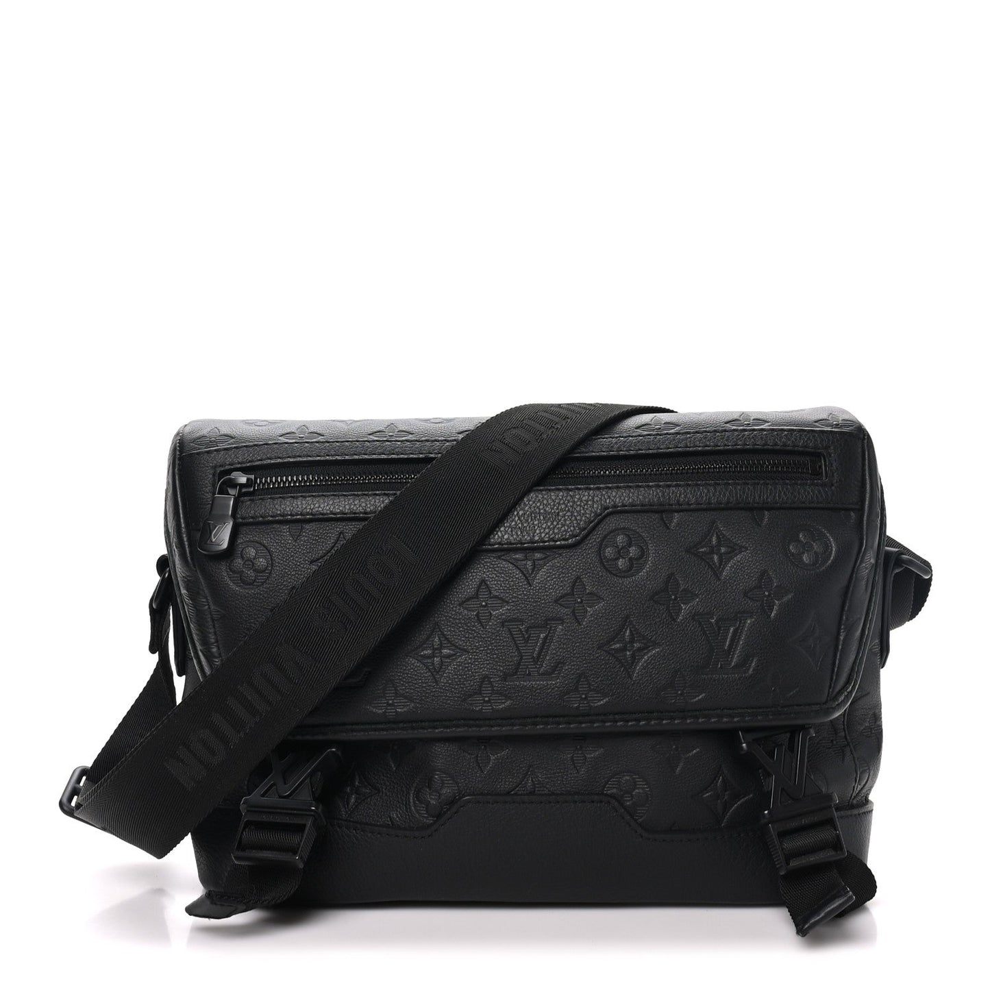 Calfskin Monogram Shadow Messenger Voyager PM  Black