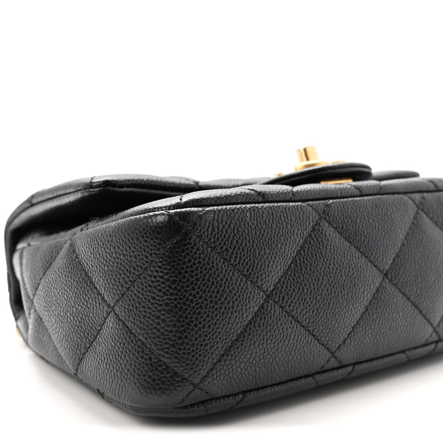 Caviar Quilted Mini Sweetheart Flap Black