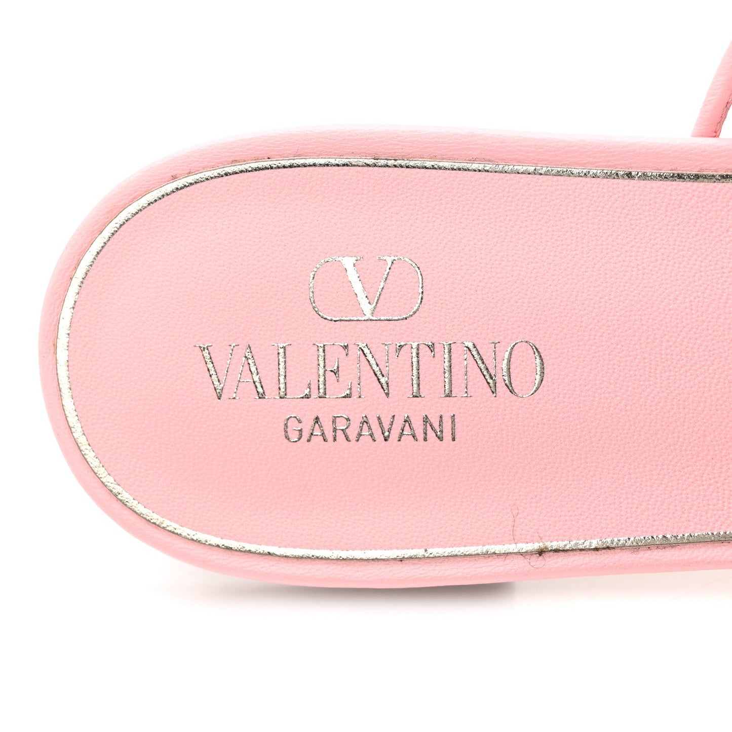 Rockstud PVC Caged Flat Slide Sandals 39.5  Pink