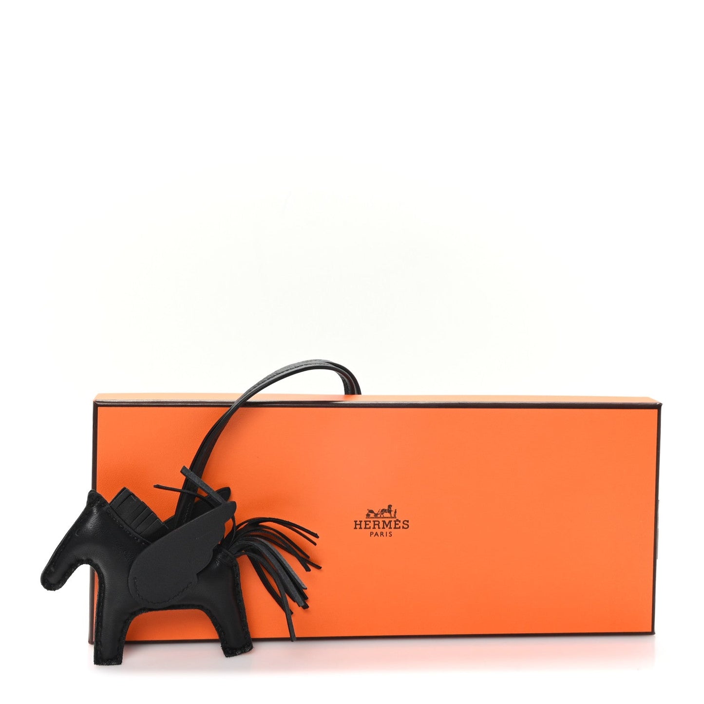 Milo Lambskin Grigri Rodeo Pegase Horse Bag Charm PM So Black