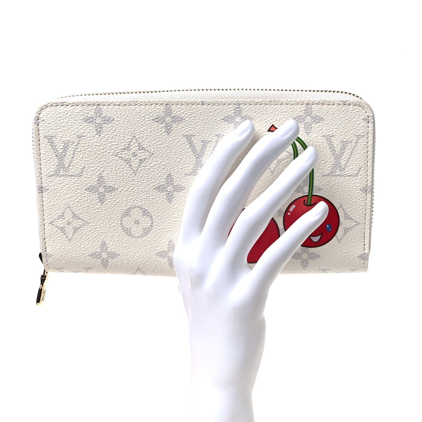LV X TM Monogram Cerises Zippy Wallet White