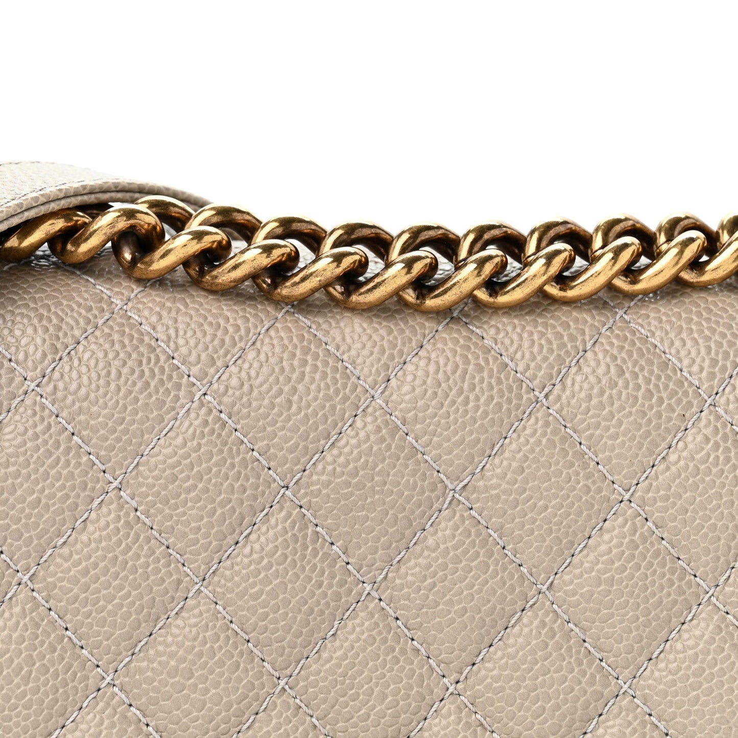 Caviar Quilted Small Boy Flap Grey