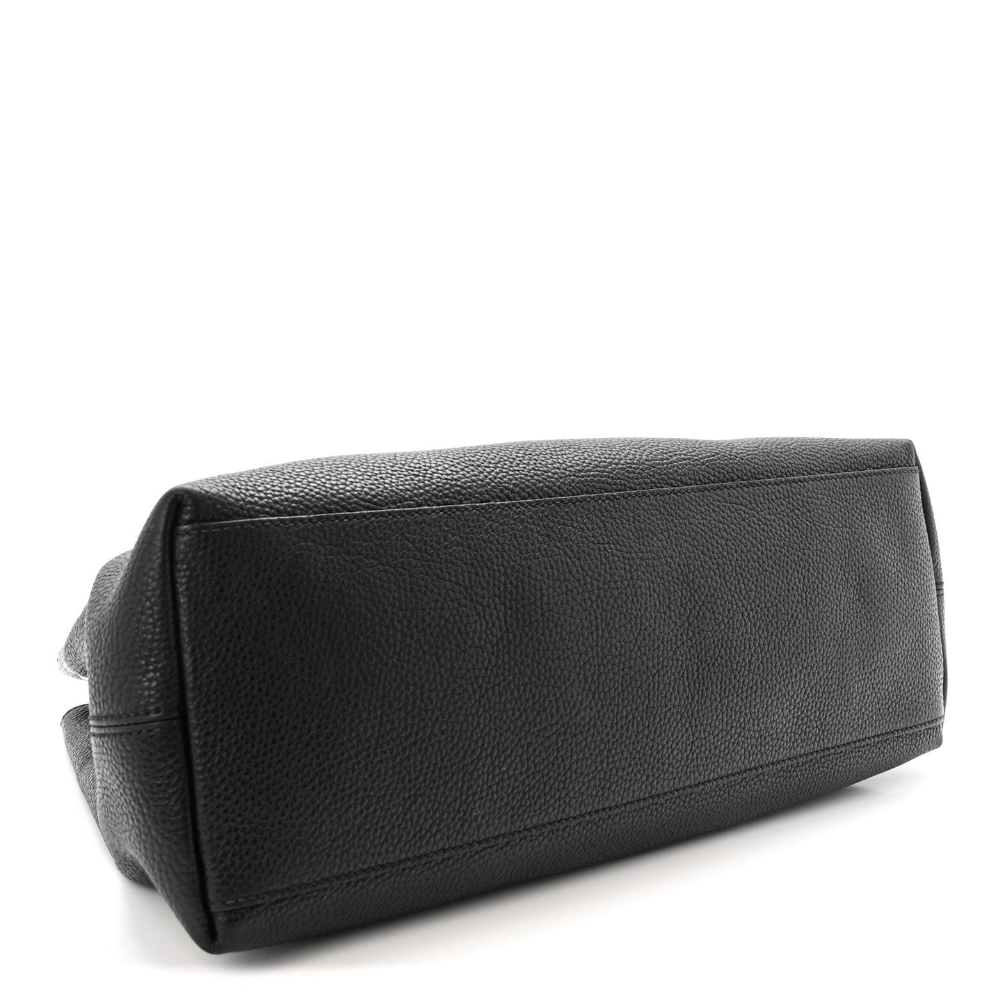 Pebbled Calfskin Medium Soho Chain Shoulder Bag Black