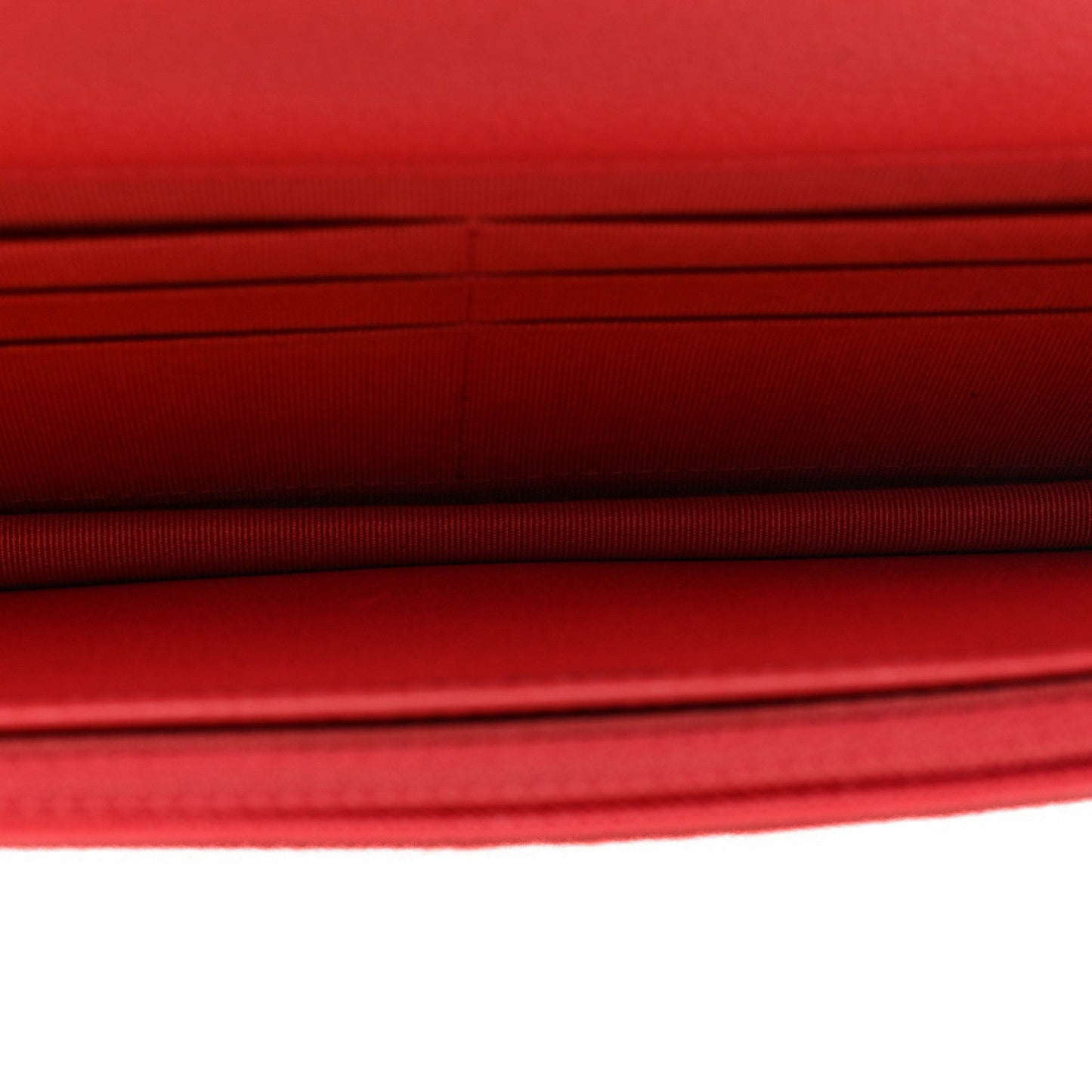 Grained Calfskin Quilted CC Box Wallet On Chain WOC Pink