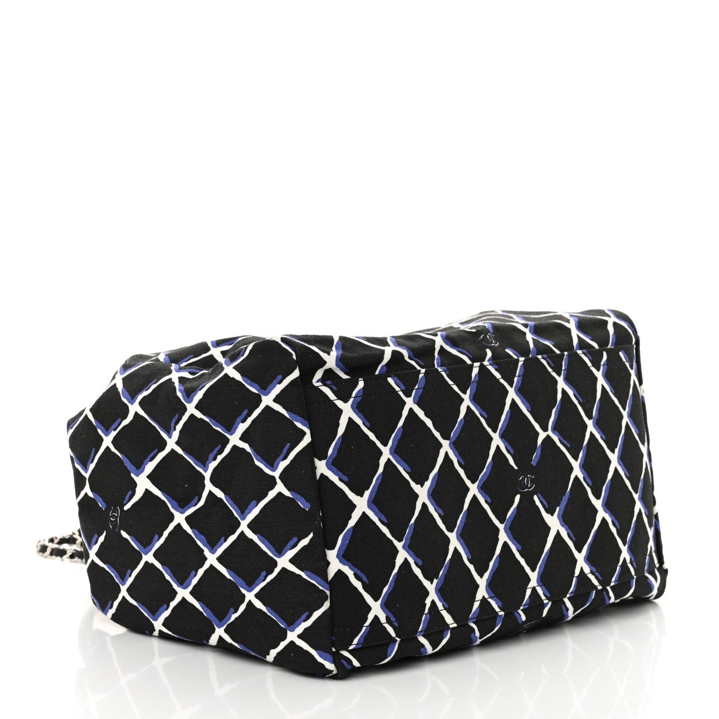 Canvas Printed Airline Drawstring Bag Black Blue
