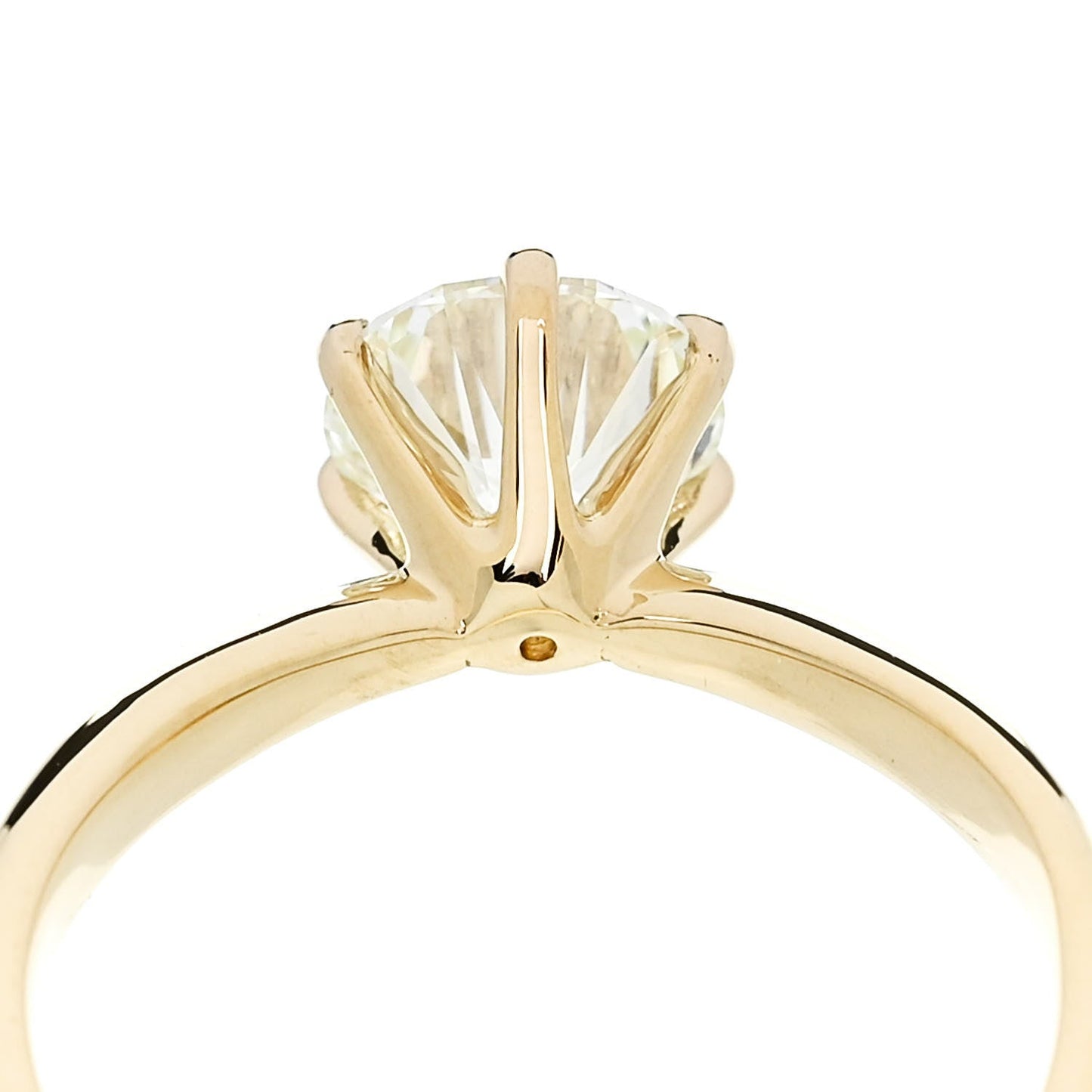 18K Yellow Gold Diamond 1.24ct Solitaire Engagement Ring 53 6.25