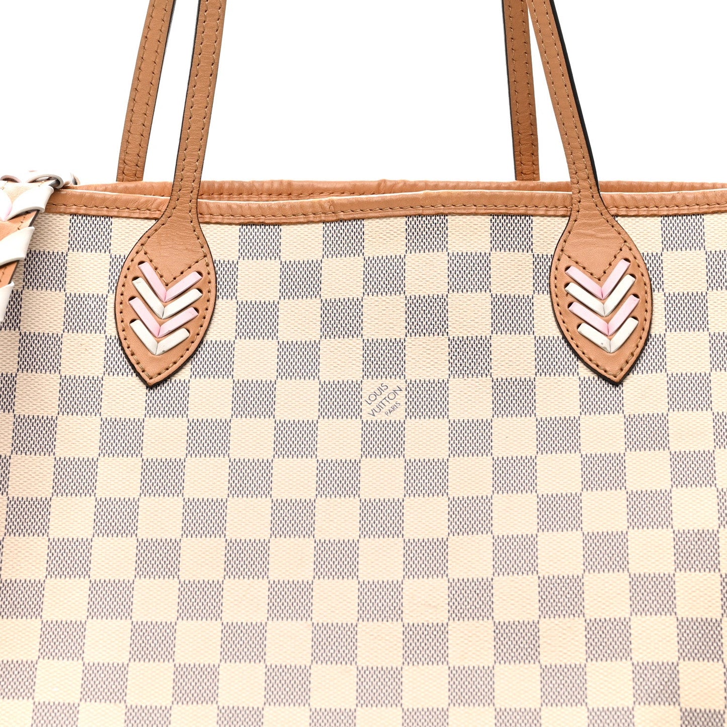 Damier Azur Braided Neverfull MM Orange