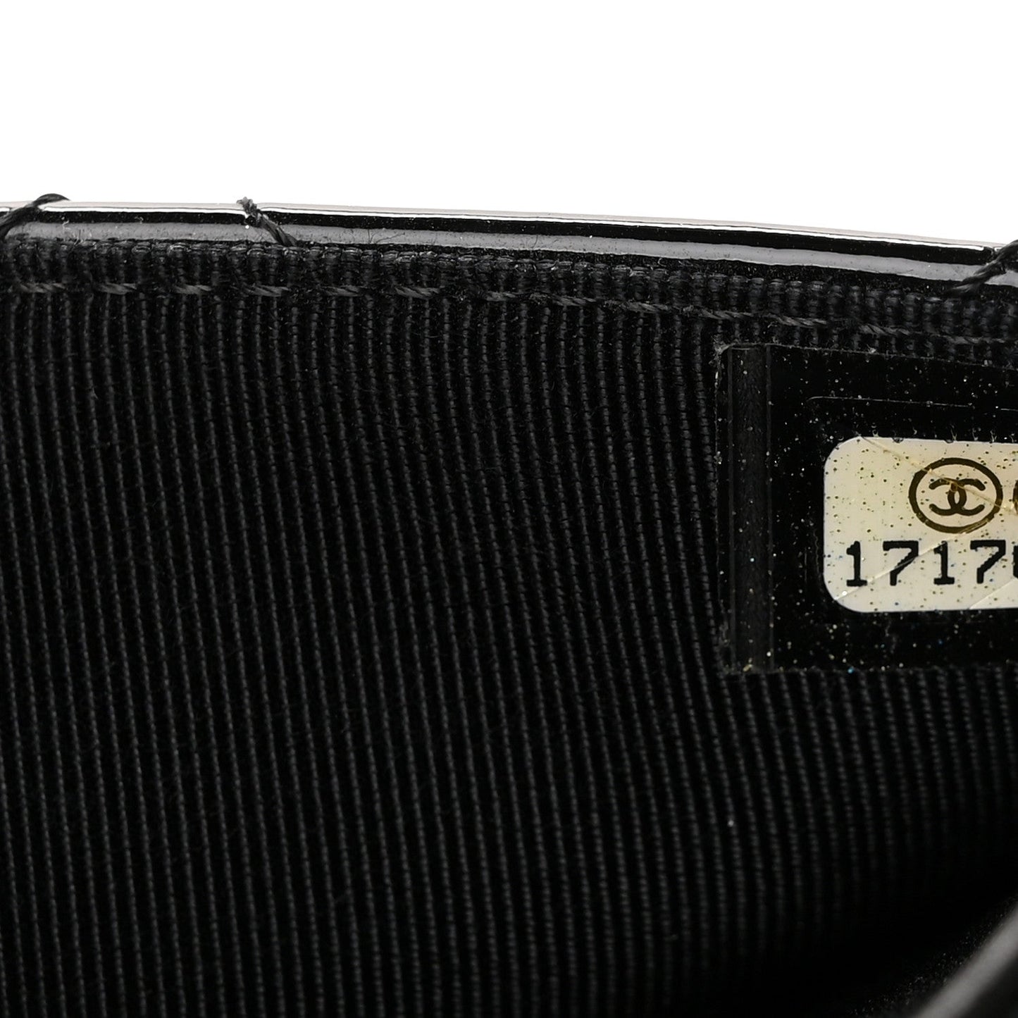 Patent Quilted Wallet On Chain WOC Black