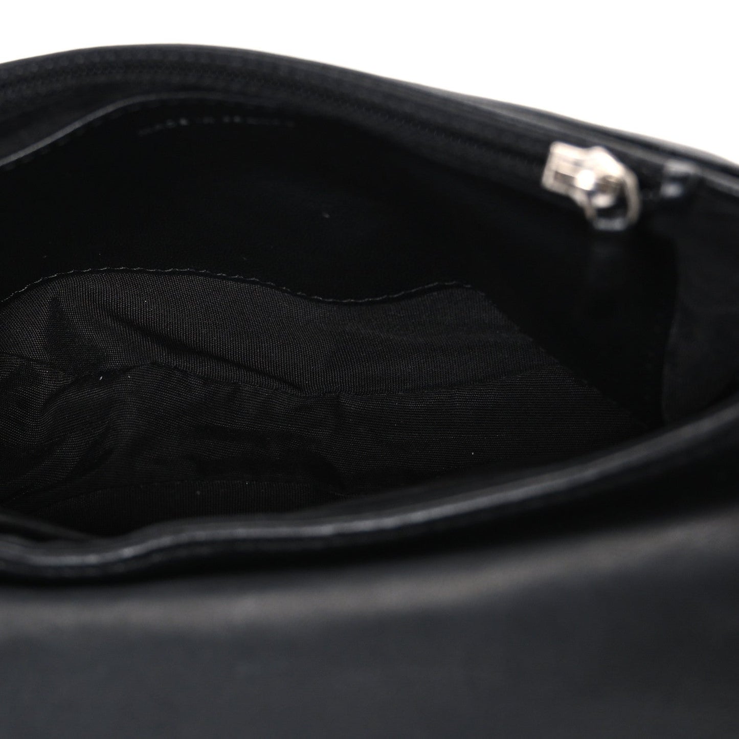 Lambskin Half Moon Wallet On Chain WOC Black
