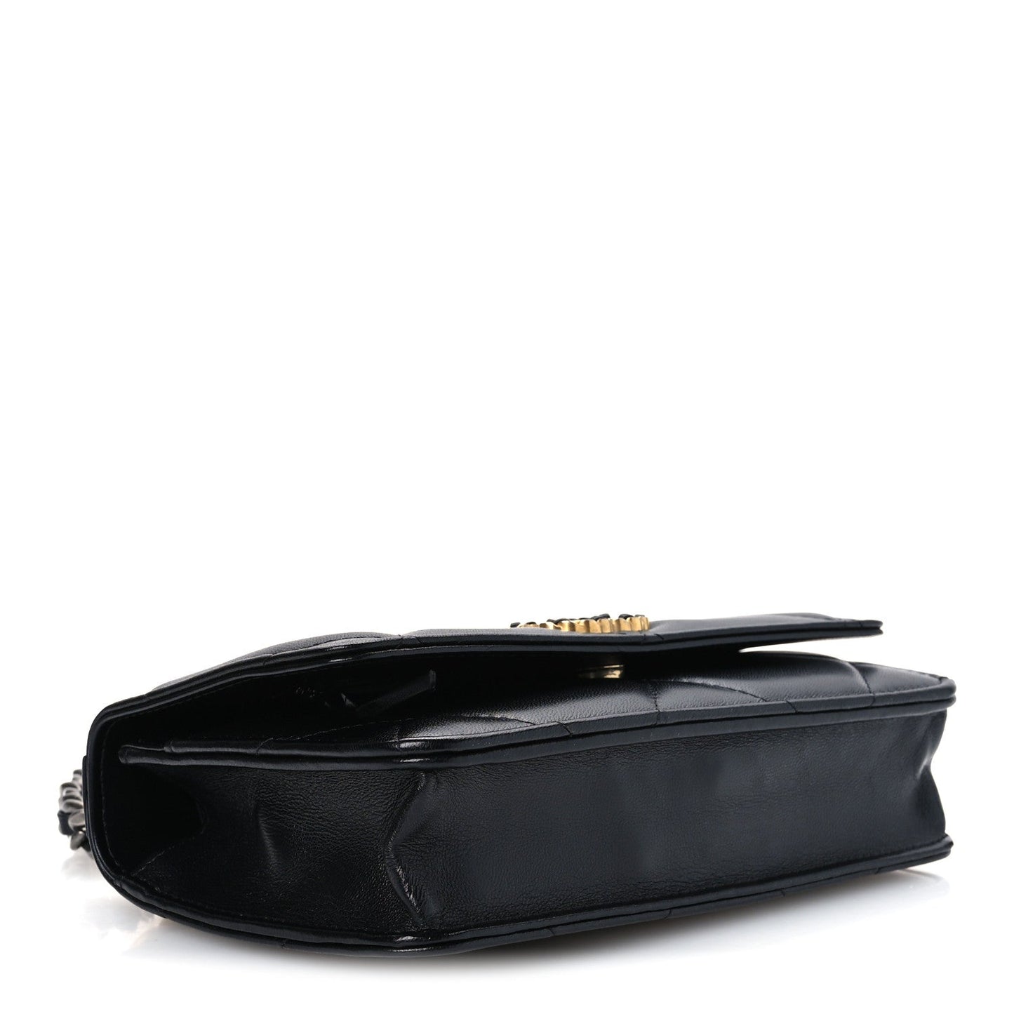 Lambskin Quilted Chanel 19 Wallet On Chain WOC Black