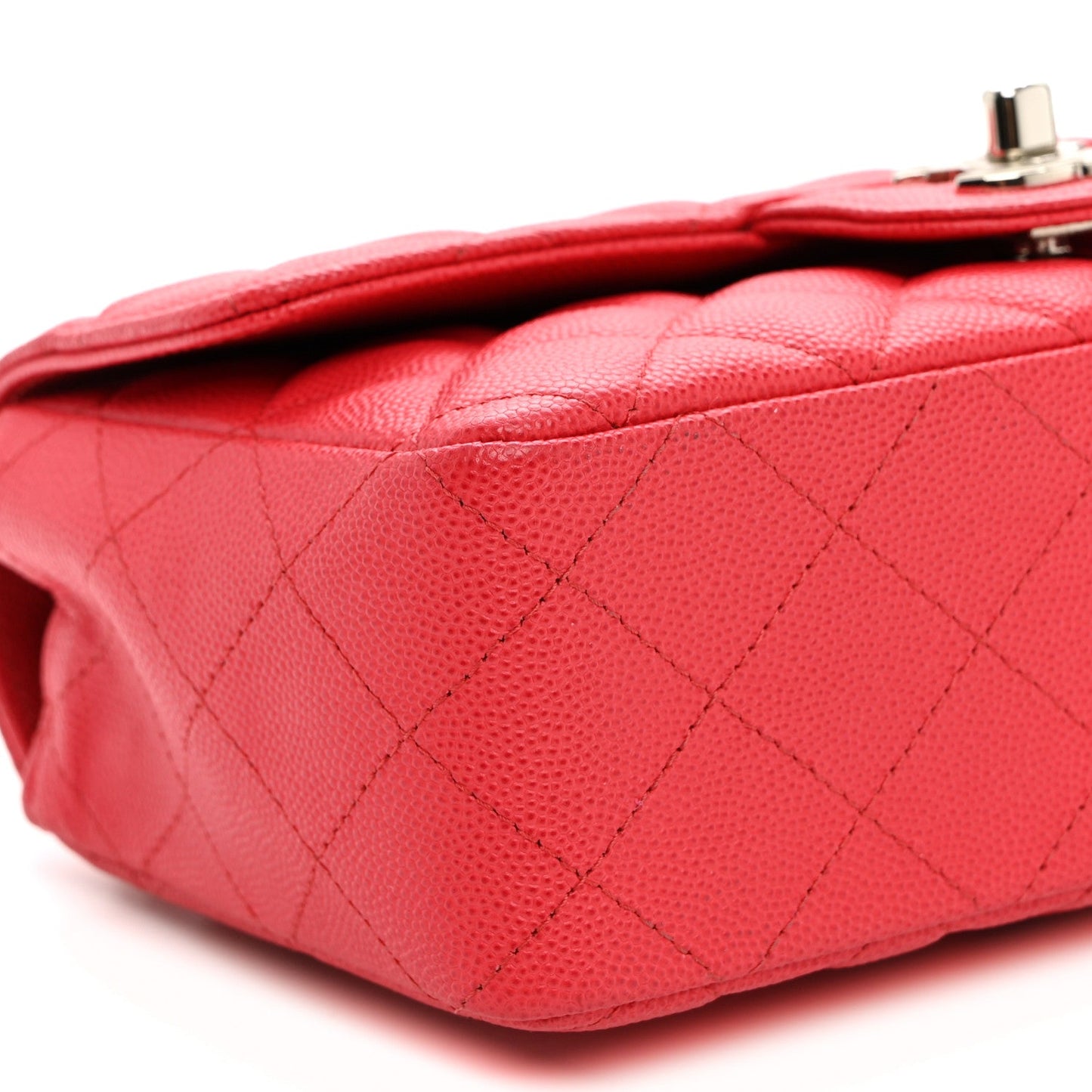 Caviar Quilted Mini Rectangular Flap Dark Pink