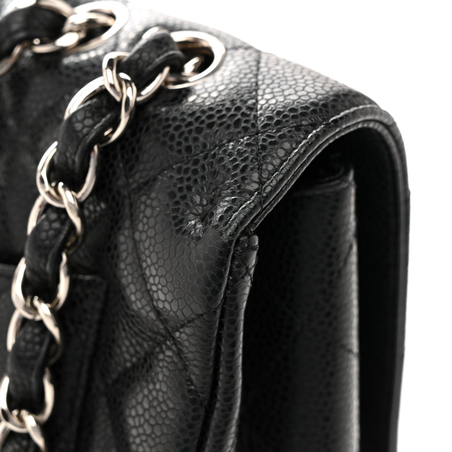 Caviar Quilted Jumbo Single Flap Black