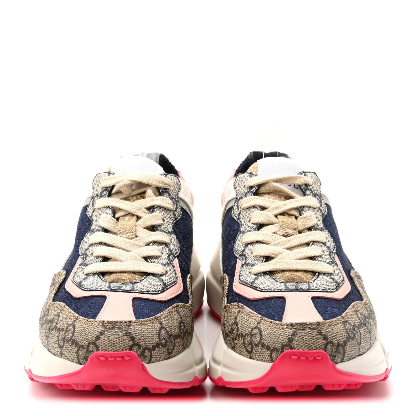 GG Supreme Monogram Mix Monogram Womens Rhyton Sneakers 35.5 London Blue Beige Pale Pink