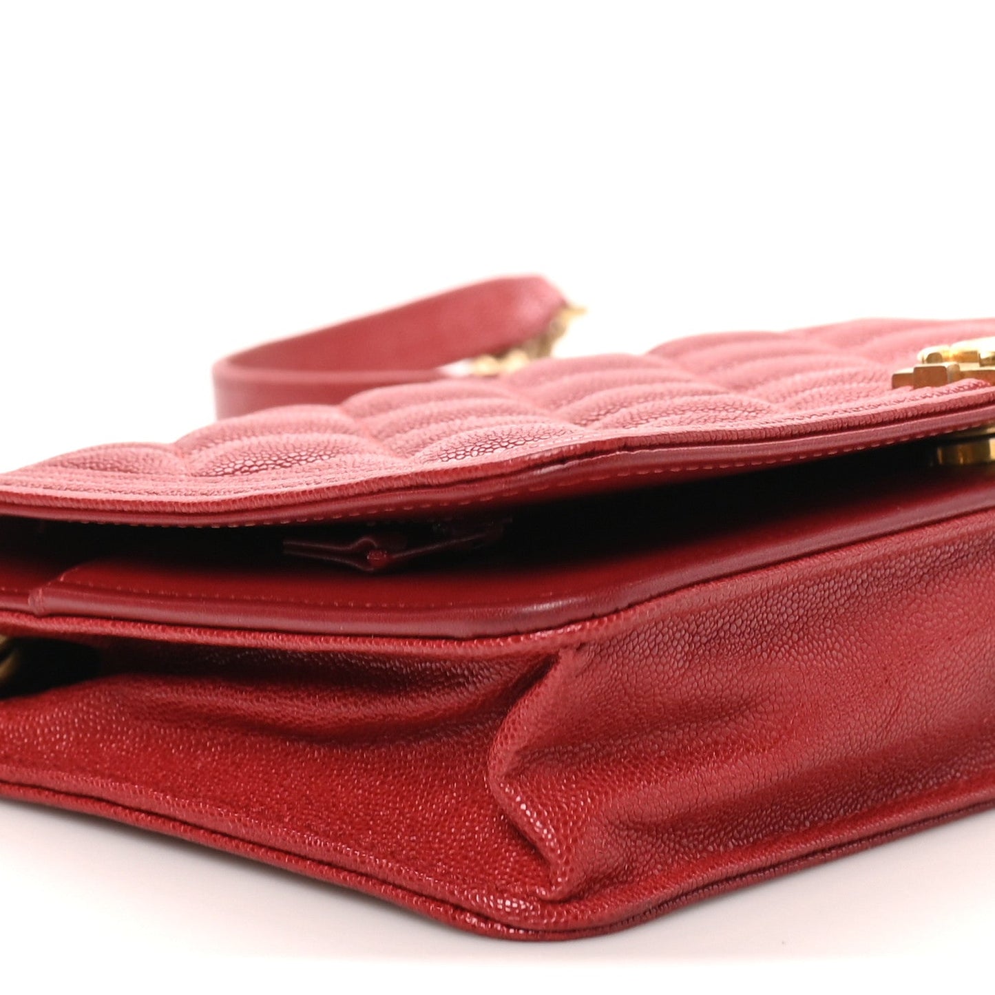 Caviar Quilted Boy Wallet On Chain WOC Red