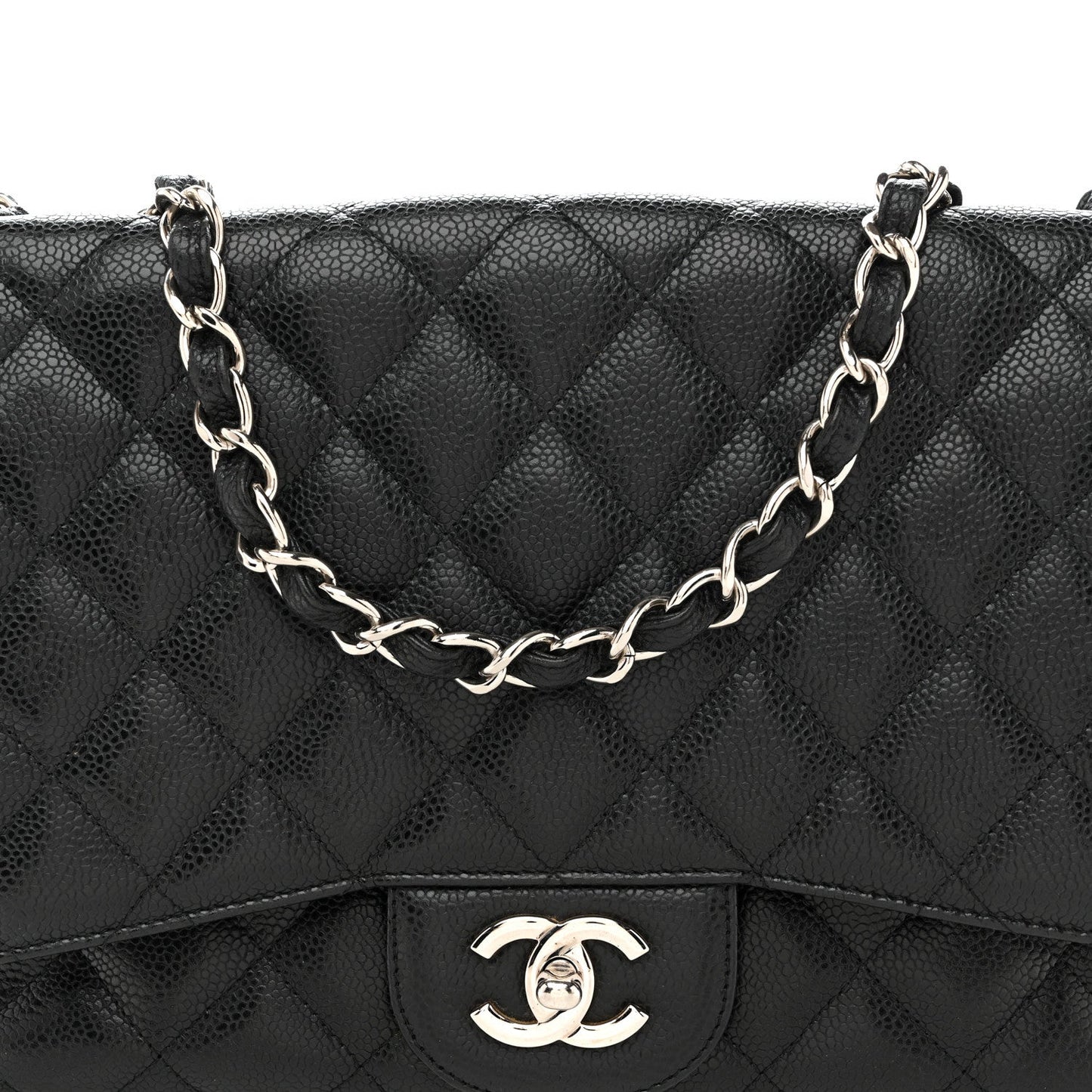 Caviar Quilted Jumbo Single Flap Black