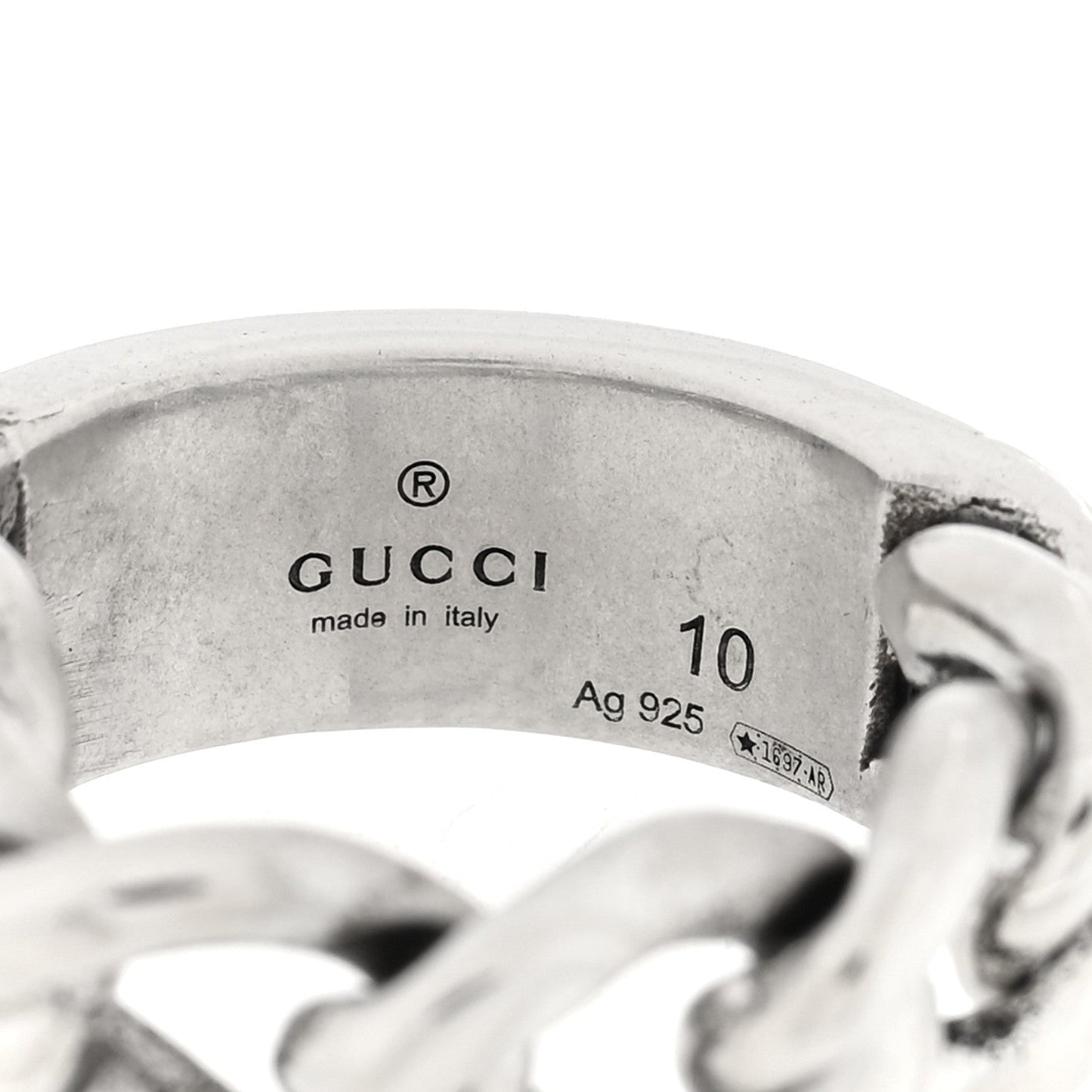 Sterling Silver Enamel Logo Chain Ring 49 4.75 Turquoise