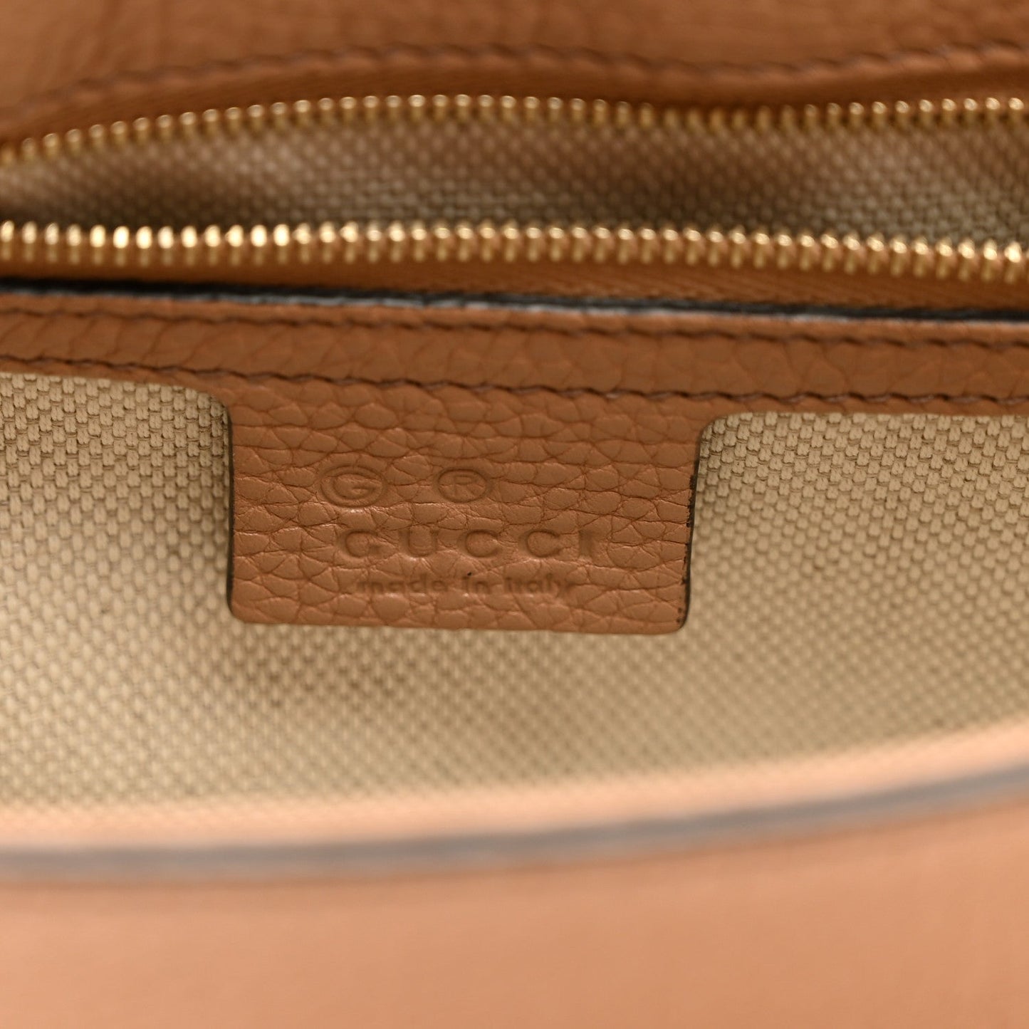 Pebbled Calfskin Medium Soho Flap Crossbody Camelia