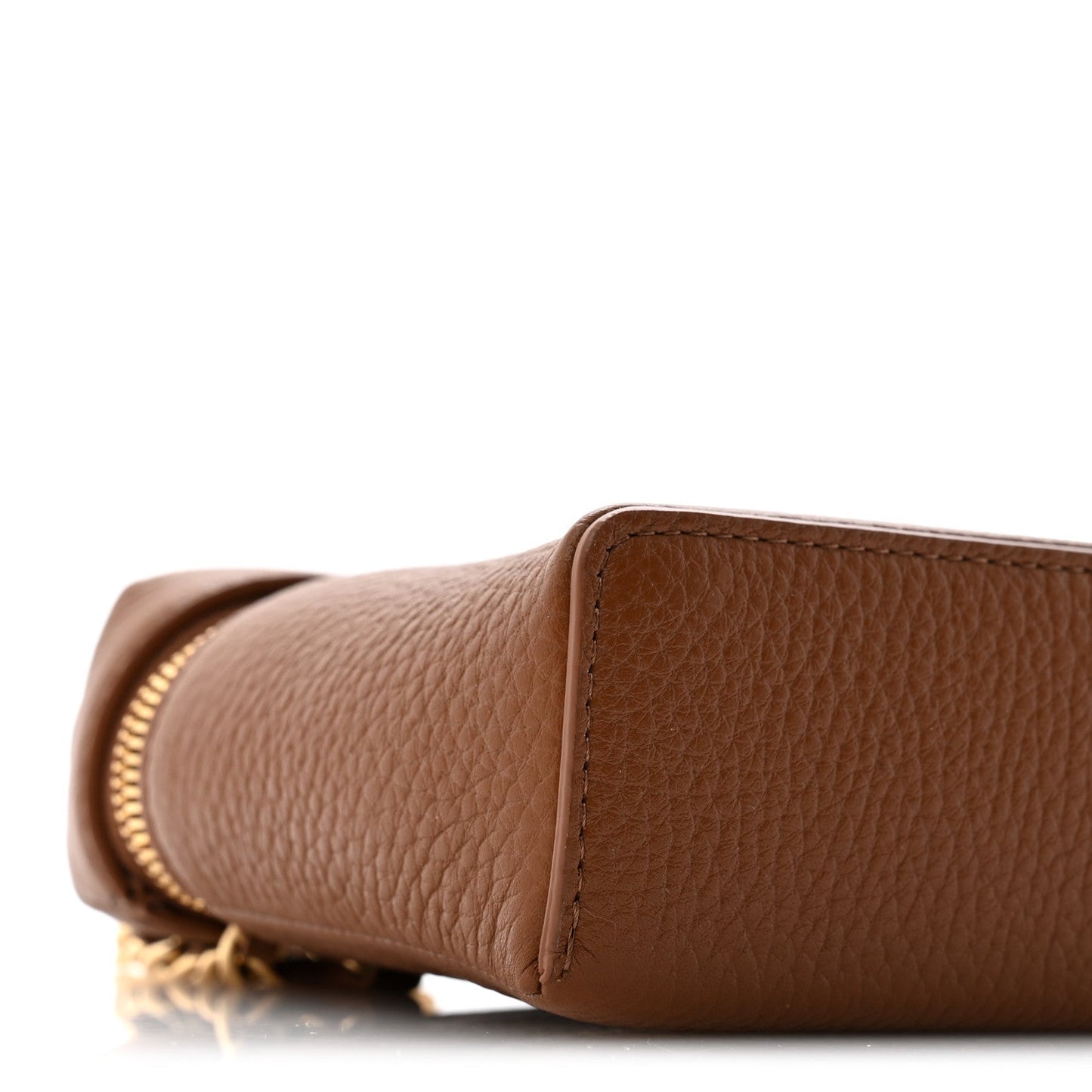 Grained Calfskin Small Supple Trapeze Vanity With Chain Camel