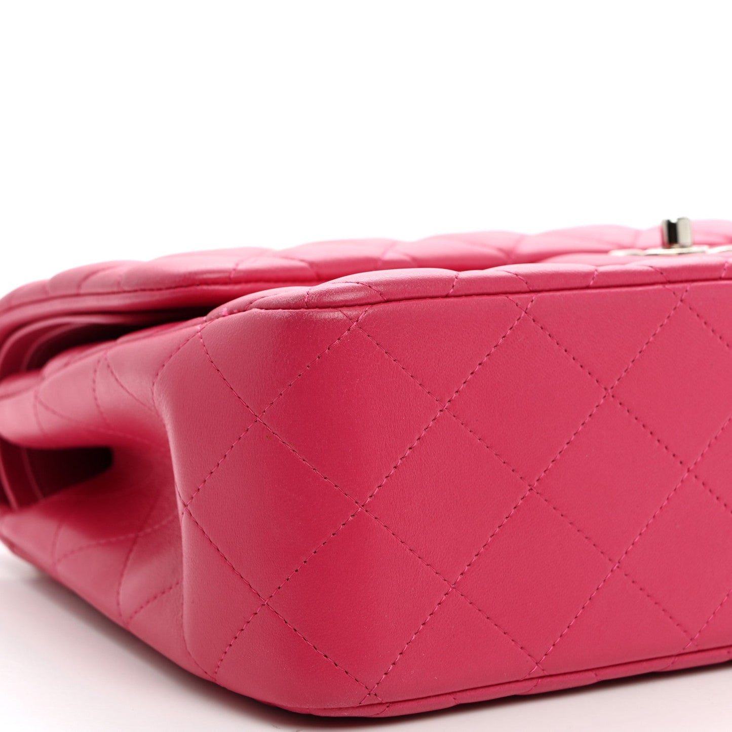 Lambskin Quilted Jumbo Double Flap Dark Pink