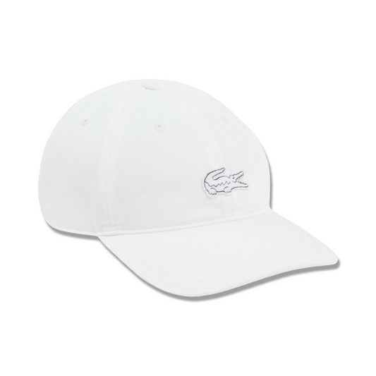 LACOSTE CROCODILE BADGE COTTON TWILL CAP-WHITE-001