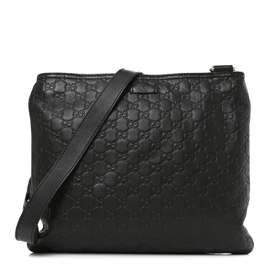Guccissima Medium Flat Messenger Bag Black