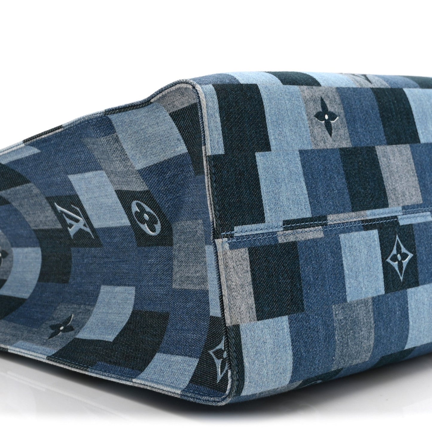Denim Damier Monogram Onthego Blue Rouge