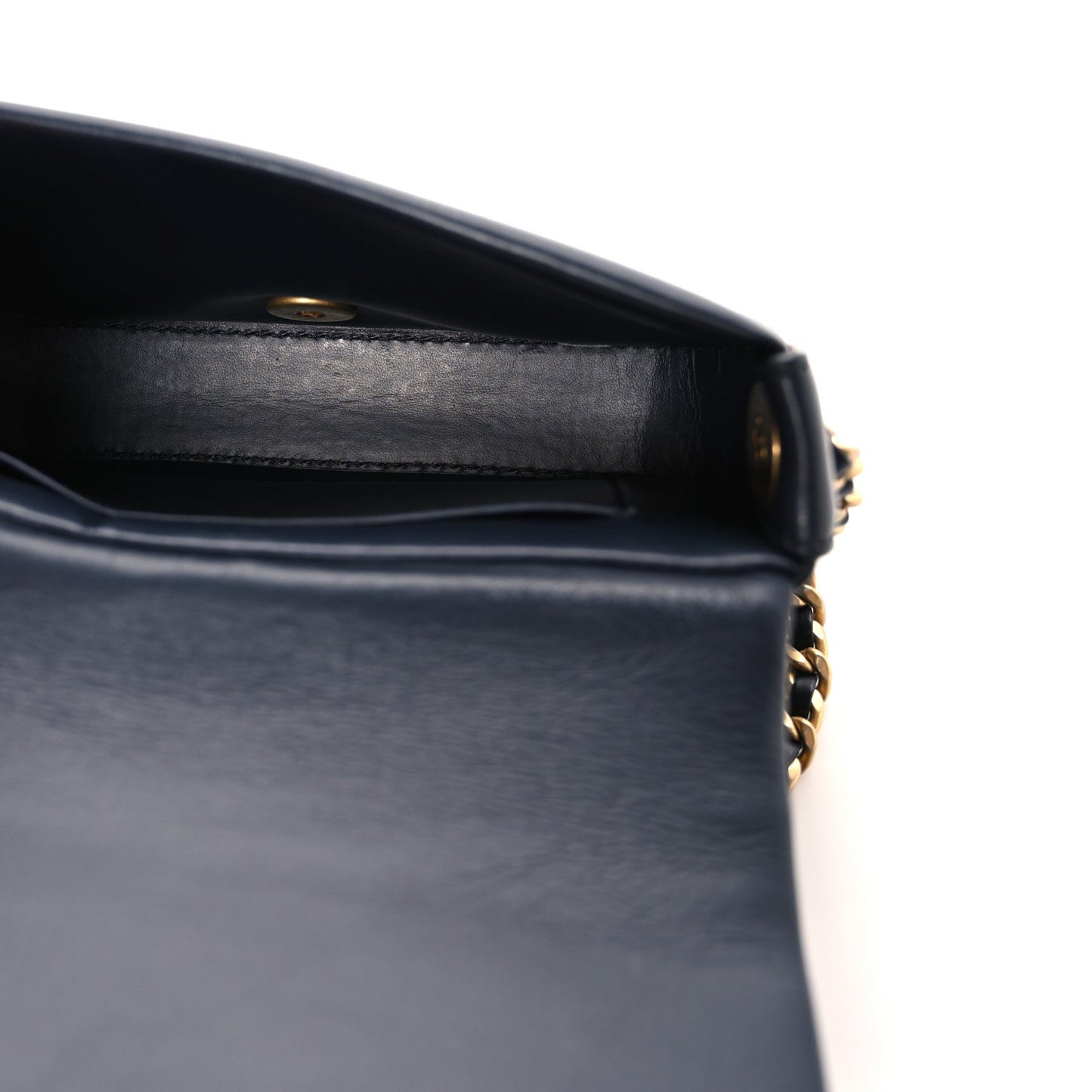 Calfskin Quilted Mini Nailed CC Flap Bag Blue