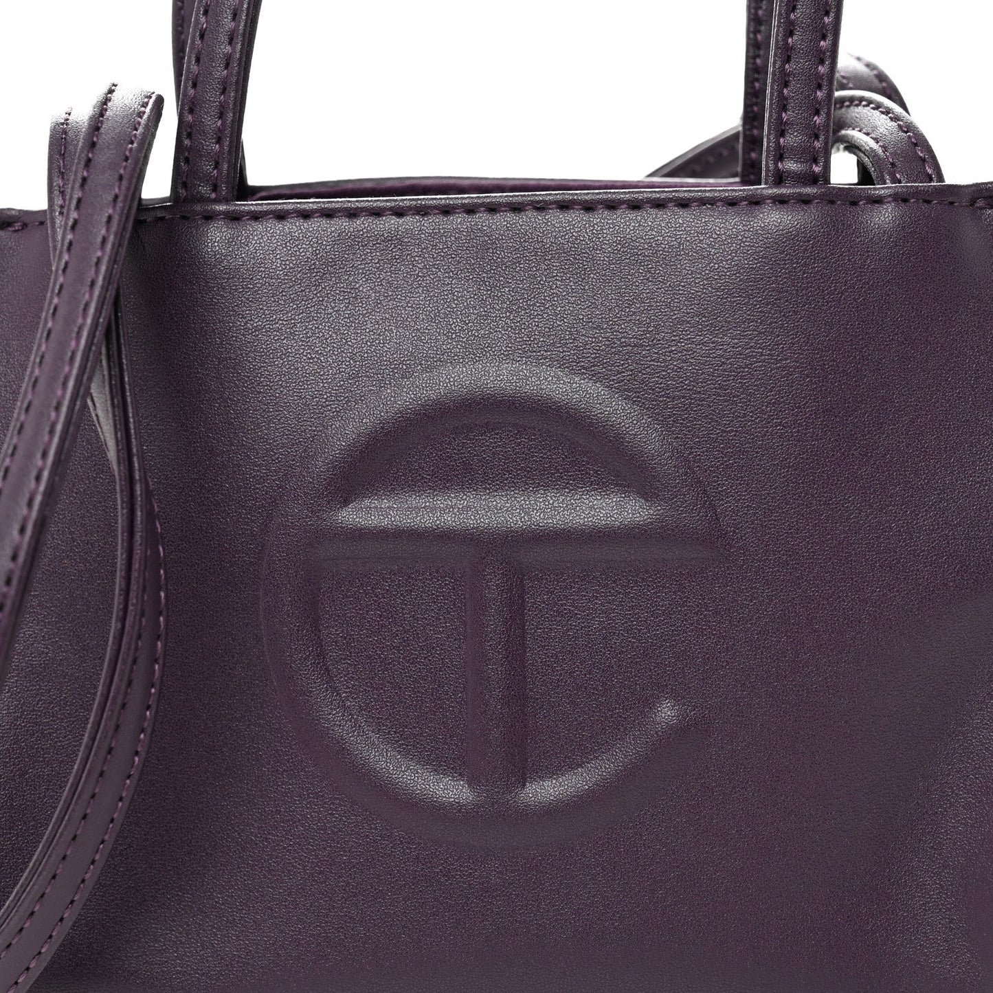 Vegan Leather Small Shopping Bag Eggplant