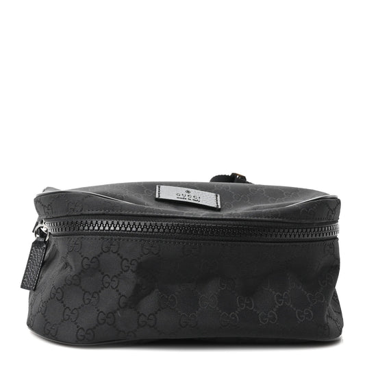 Nylon Monogram Fanny Pack Belt Bag Black