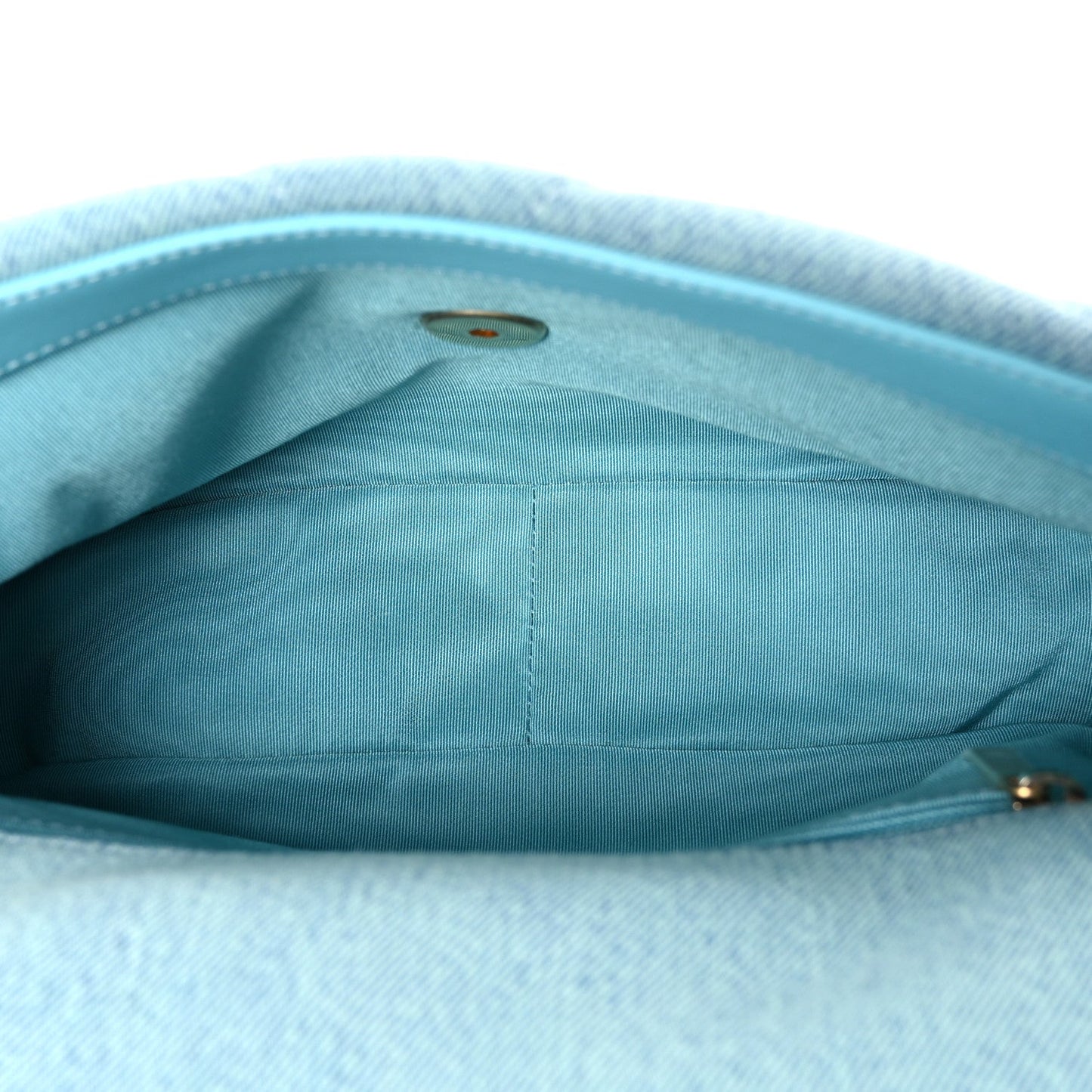 Denim Quilted Medium Chanel 19 Flap Neon Blue