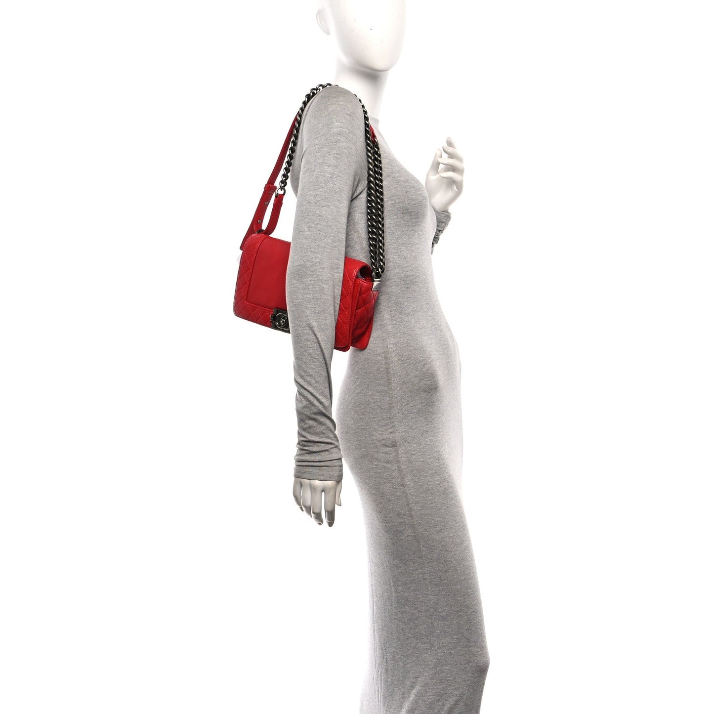 Calfskin Medium Boy Reverso Flap Red