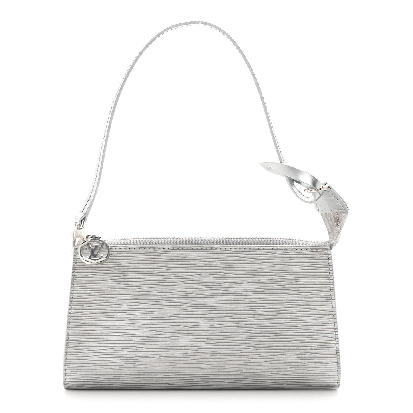 Epi Pochette Accessories Metallic Silver
