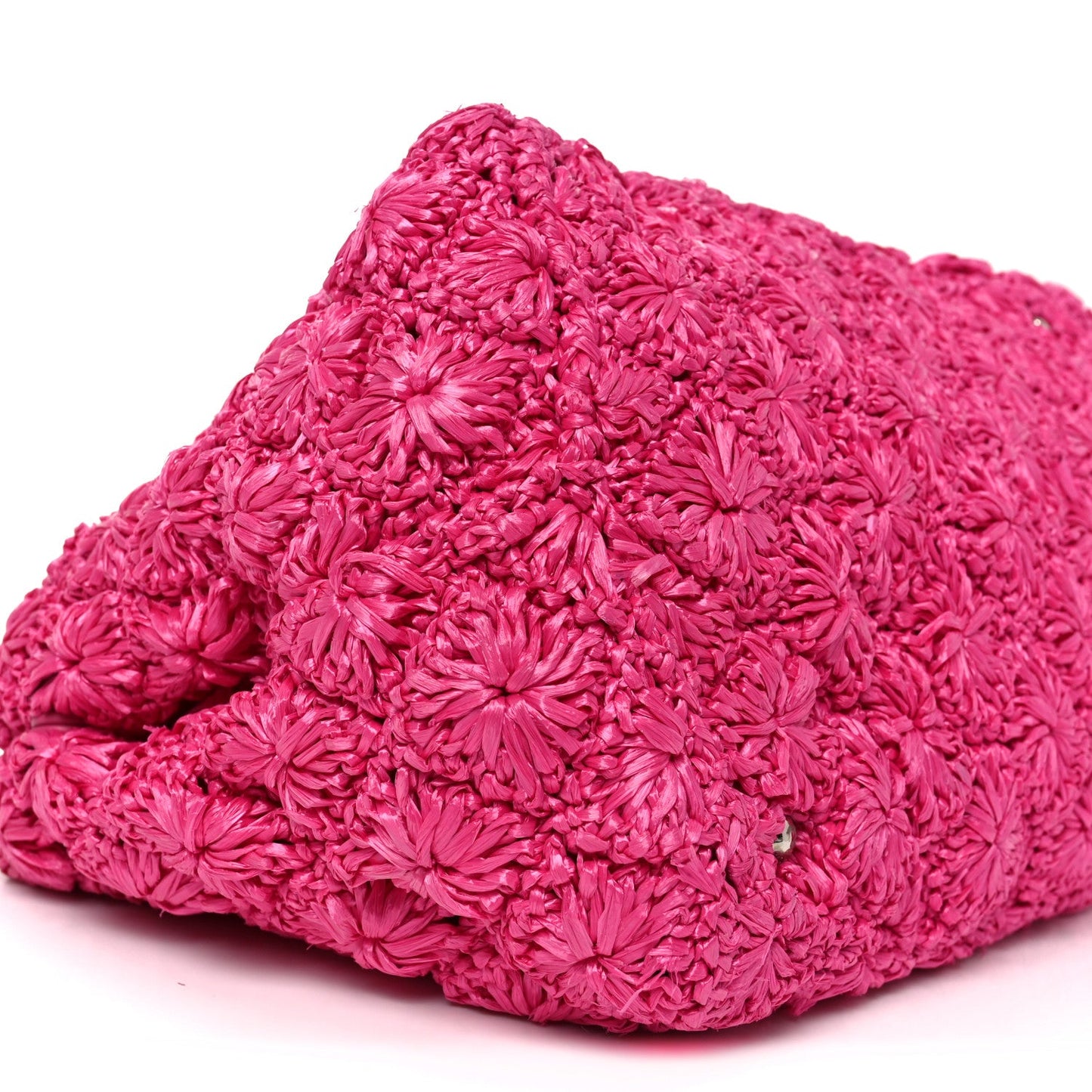 Raffia Crochet Tote Fuchsia